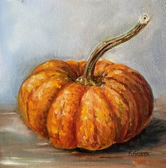 Miniature Sparkler Pumpkin, Oil Painting