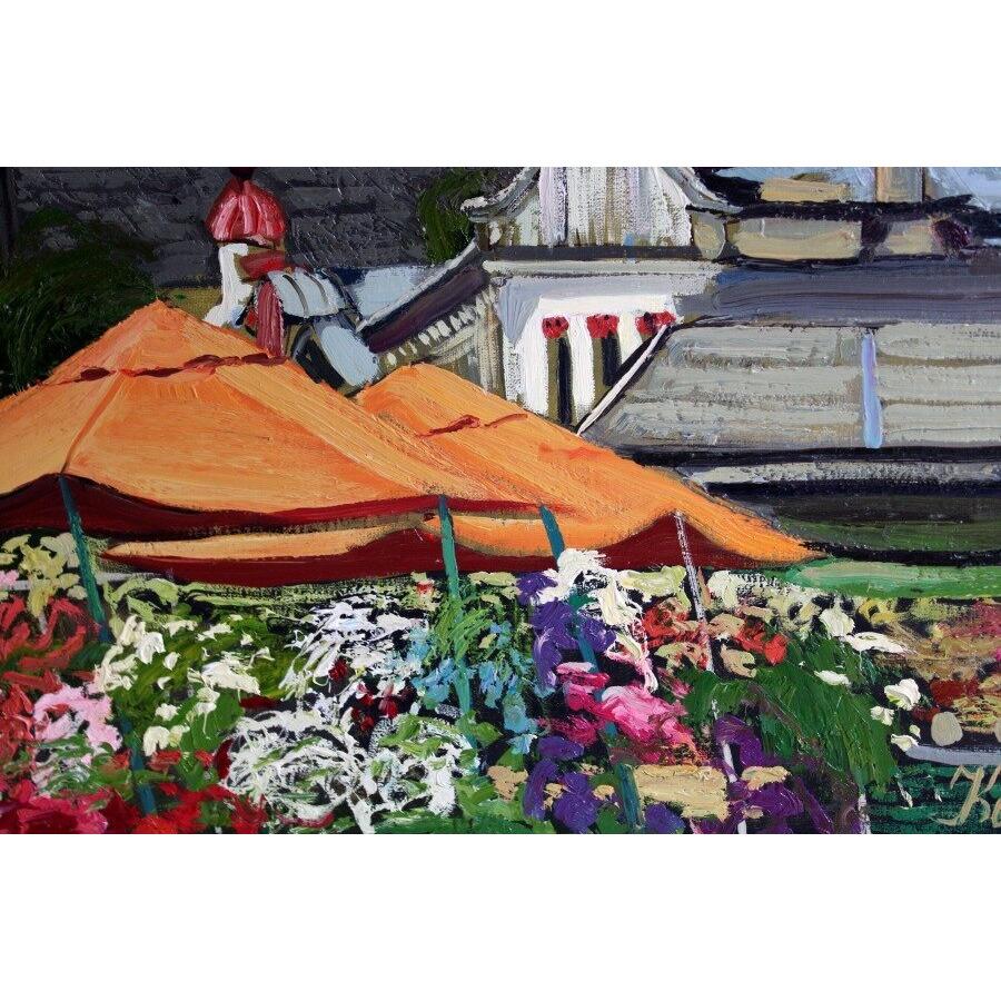 Mercato di Peters a Liepāja. 2010. Tela, olio, 50x70 cm - Painting di Kristine Kvitka