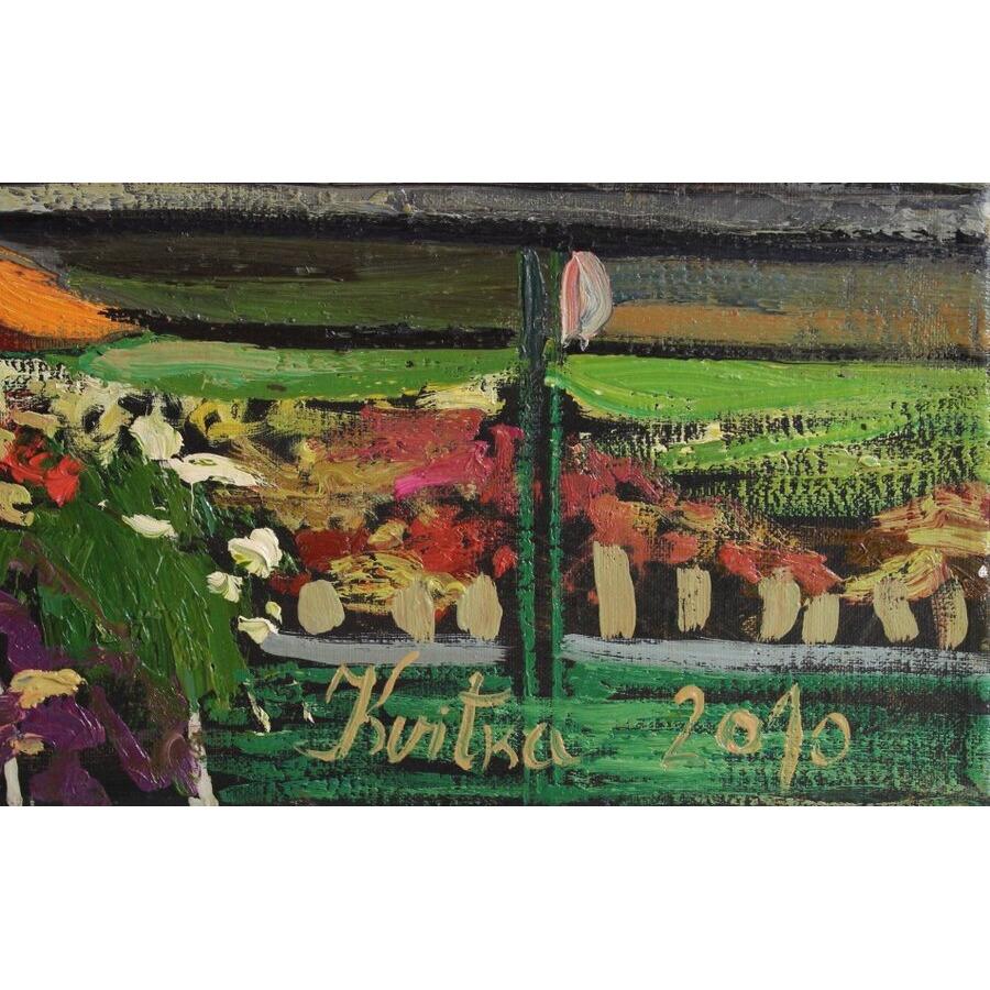 Mercato di Peters a Liepāja. 2010. Tela, olio, 50x70 cm - Painting Impressionismo di Kristine Kvitka