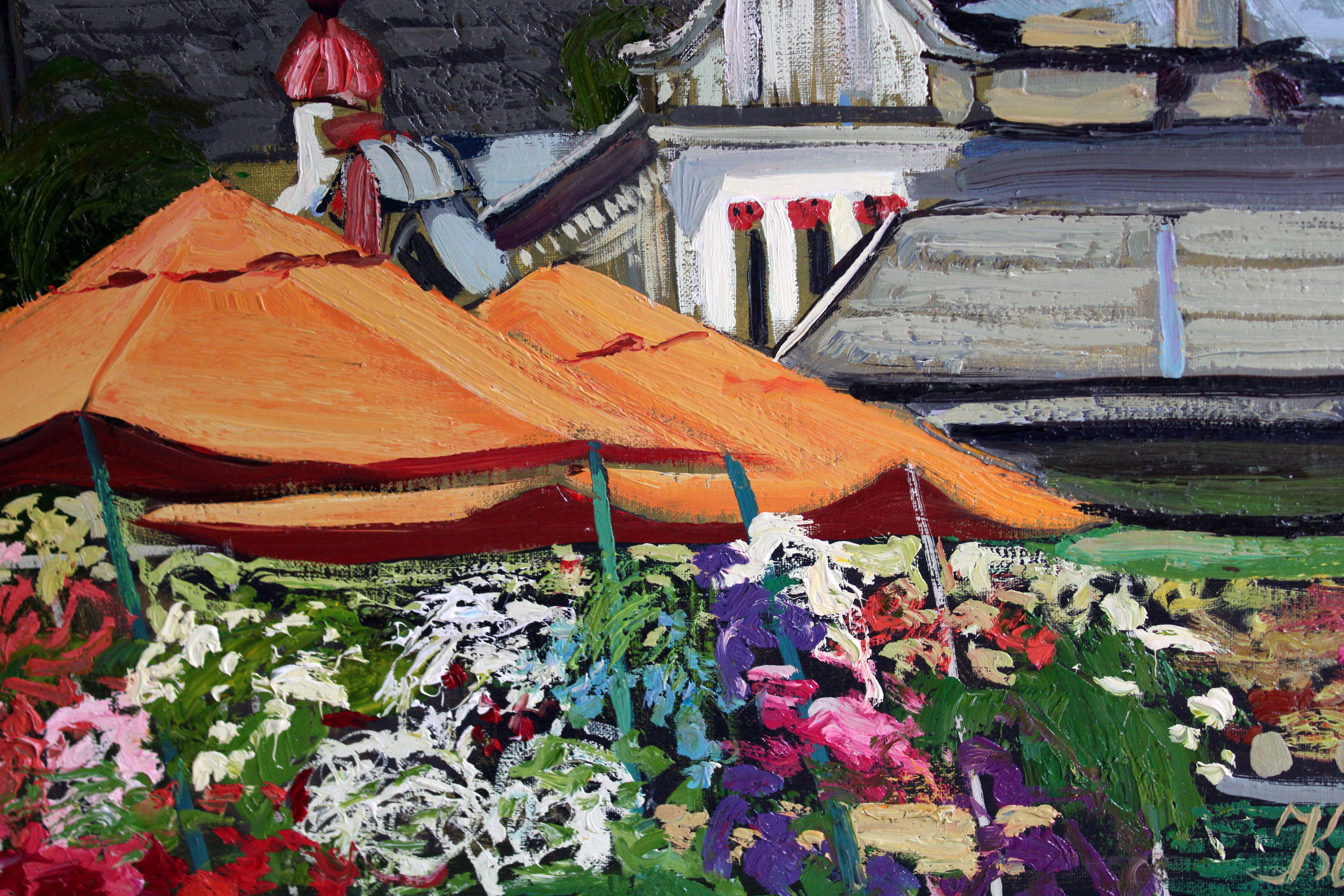 Mercato di Peters a Liepāja. 2010. Tela, olio, 50x70 cm in vendita 1