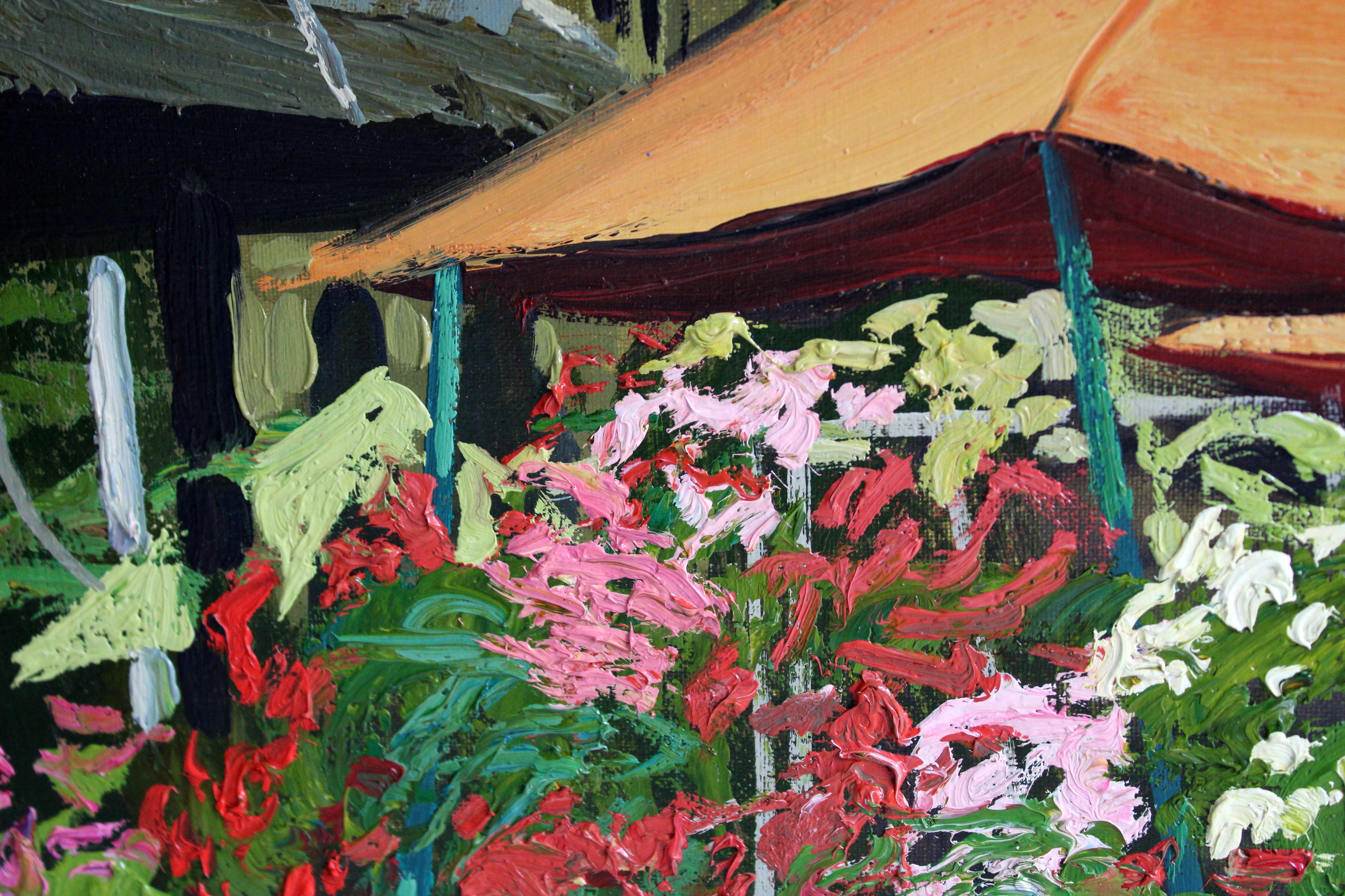 Mercato di Peters a Liepāja. 2010. Tela, olio, 50x70 cm in vendita 3