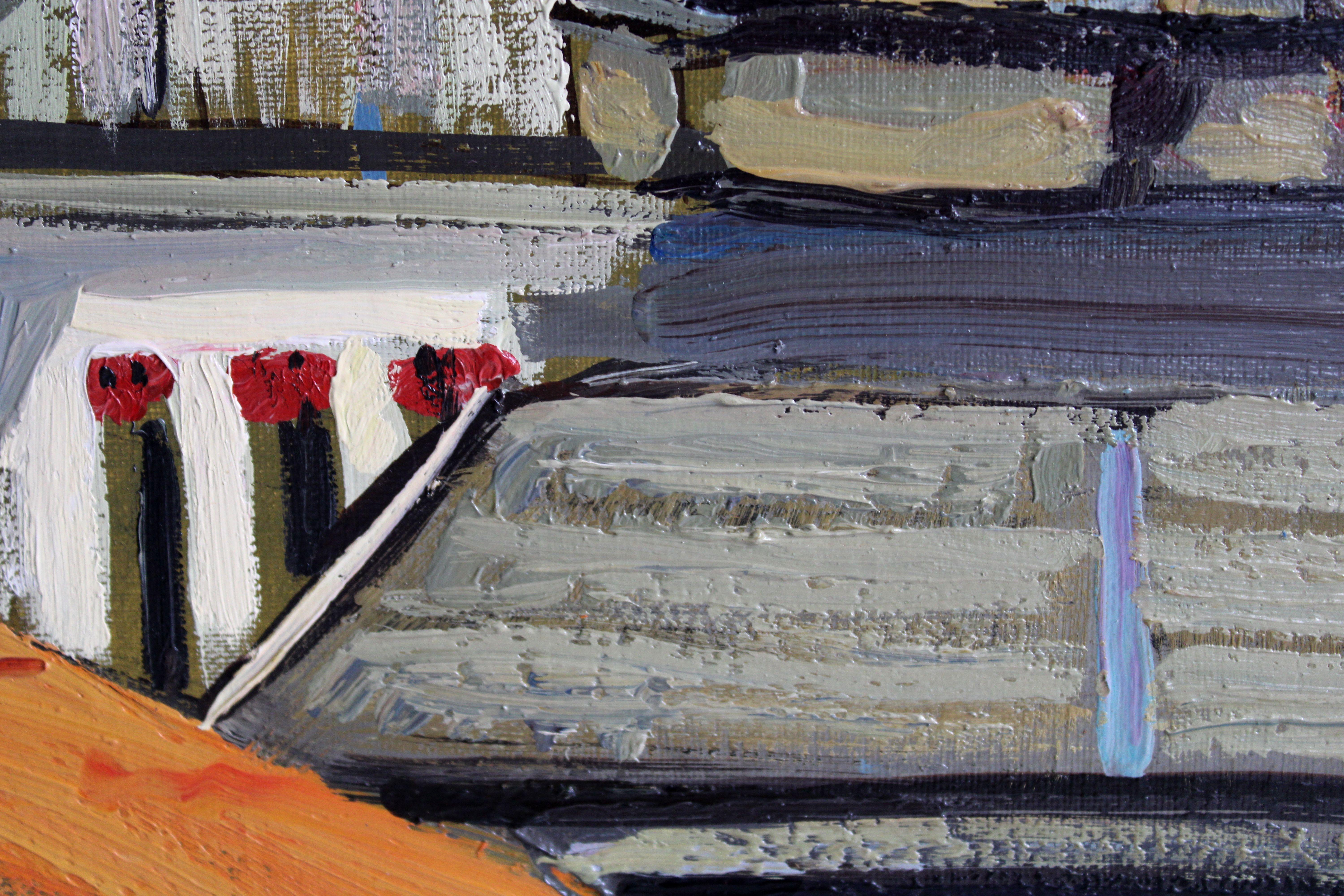Mercato di Peters a Liepāja. 2010. Tela, olio, 50x70 cm in vendita 4