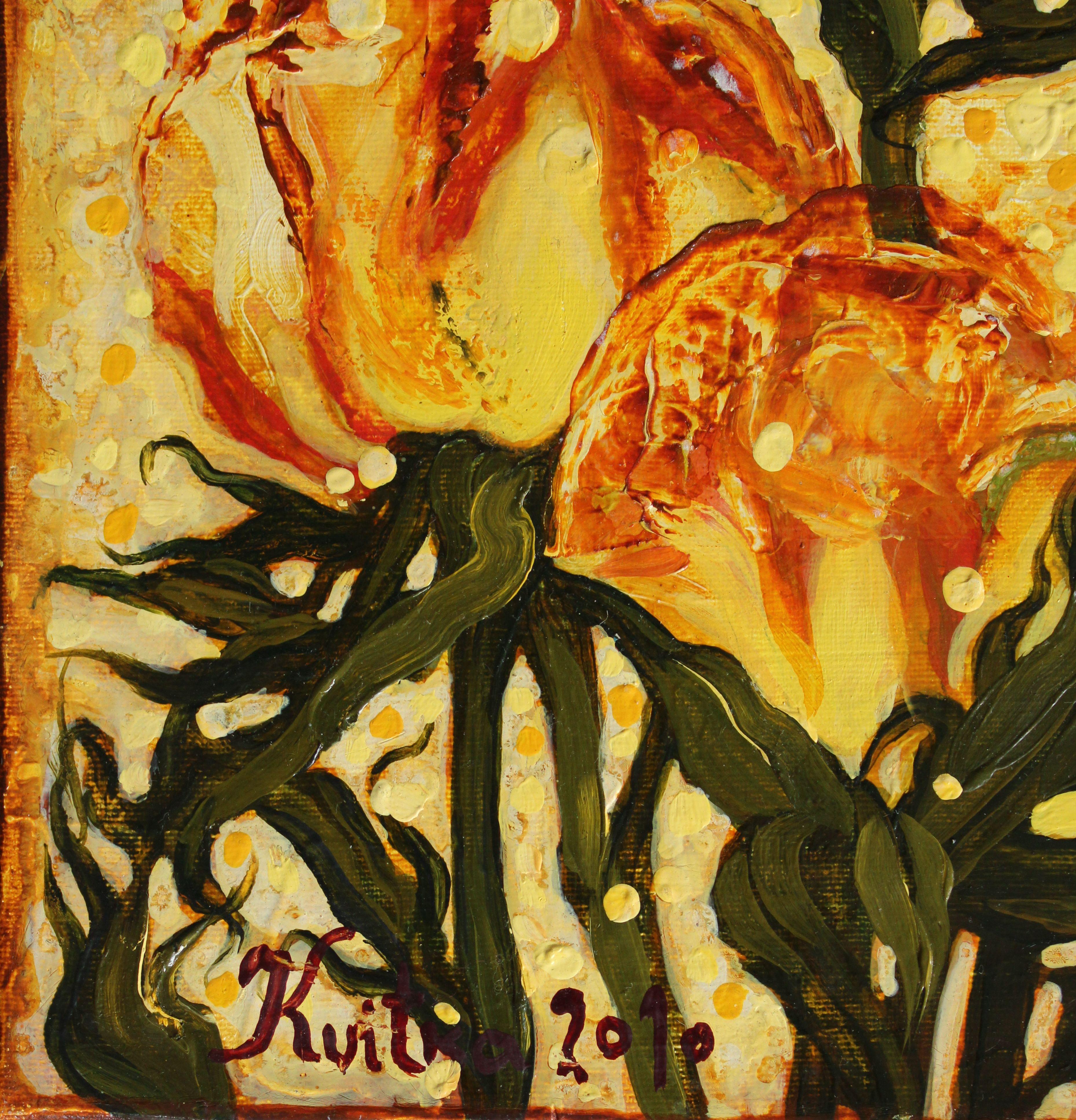 Roses. 2010, Leinwand, Öl, 39,5x29,5 cm – Painting von Kristine Kvitka