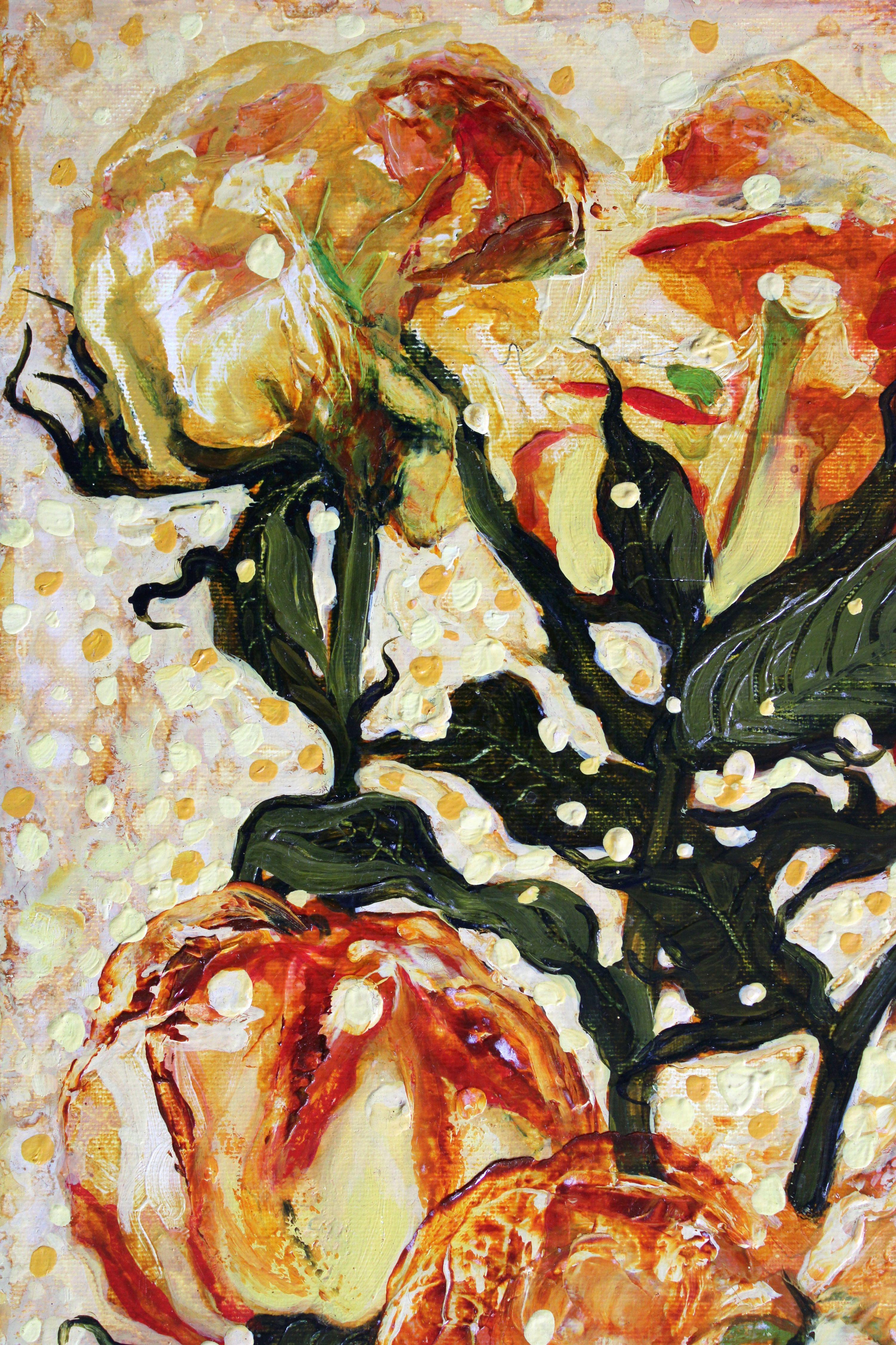 Roses. 2010, Leinwand, Öl, 39,5x29,5 cm (Impressionismus), Painting, von Kristine Kvitka