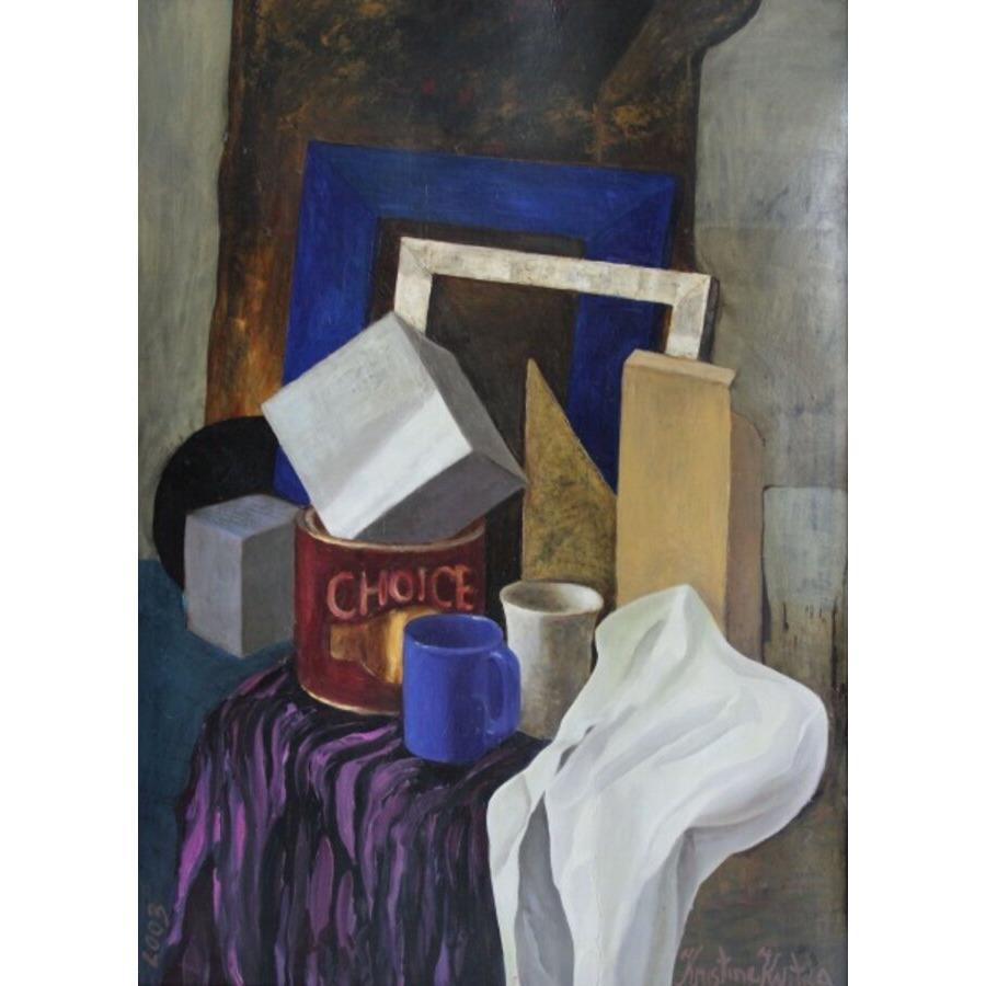 Still-Life Painting di Kristine Kvitka - Natura morta. Cartone, olio, 96x69,5 cm