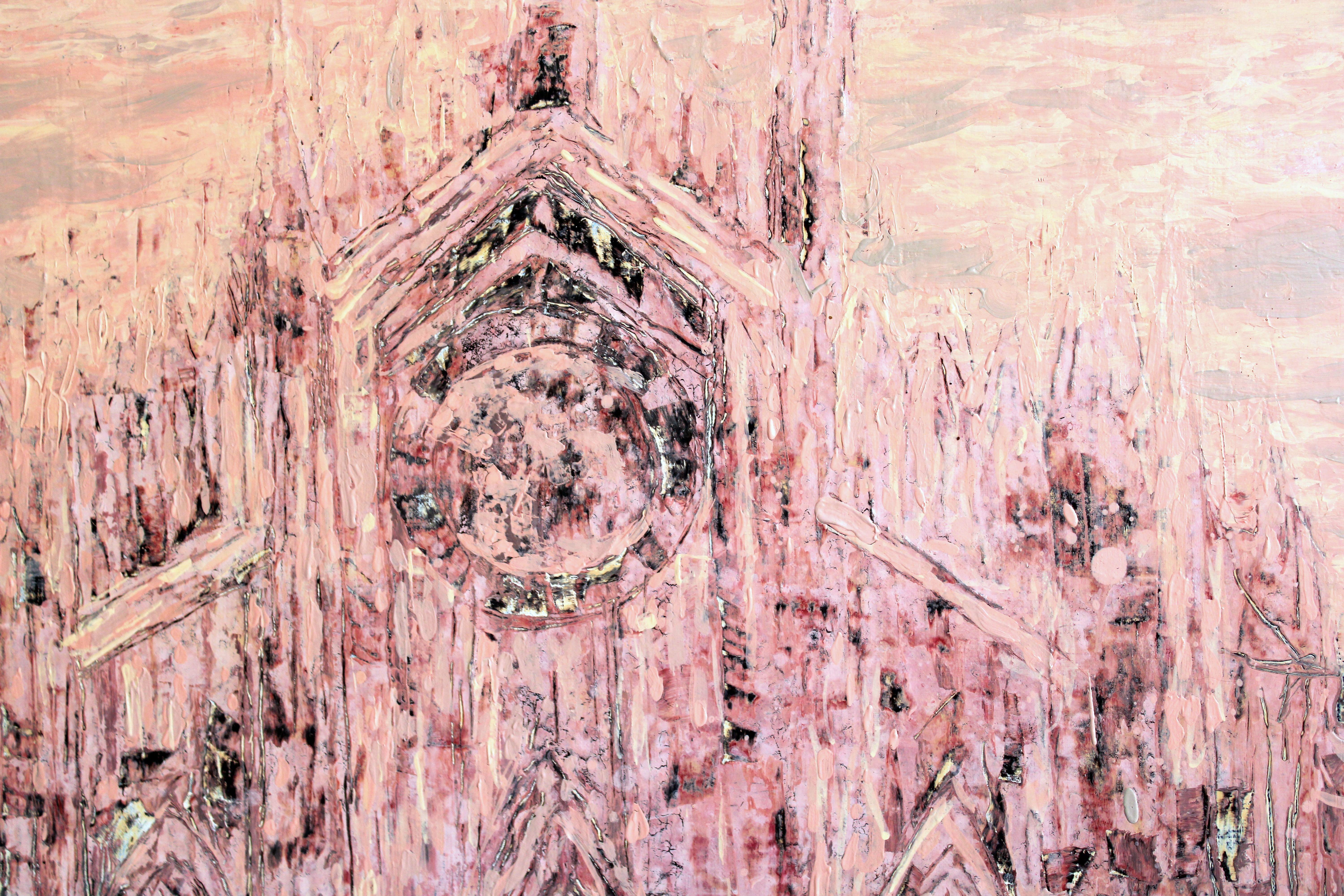 La catedral de rosa. Óleo sobre lienzo, 98x79 cm - Painting Moderno de Kristine Kvitka