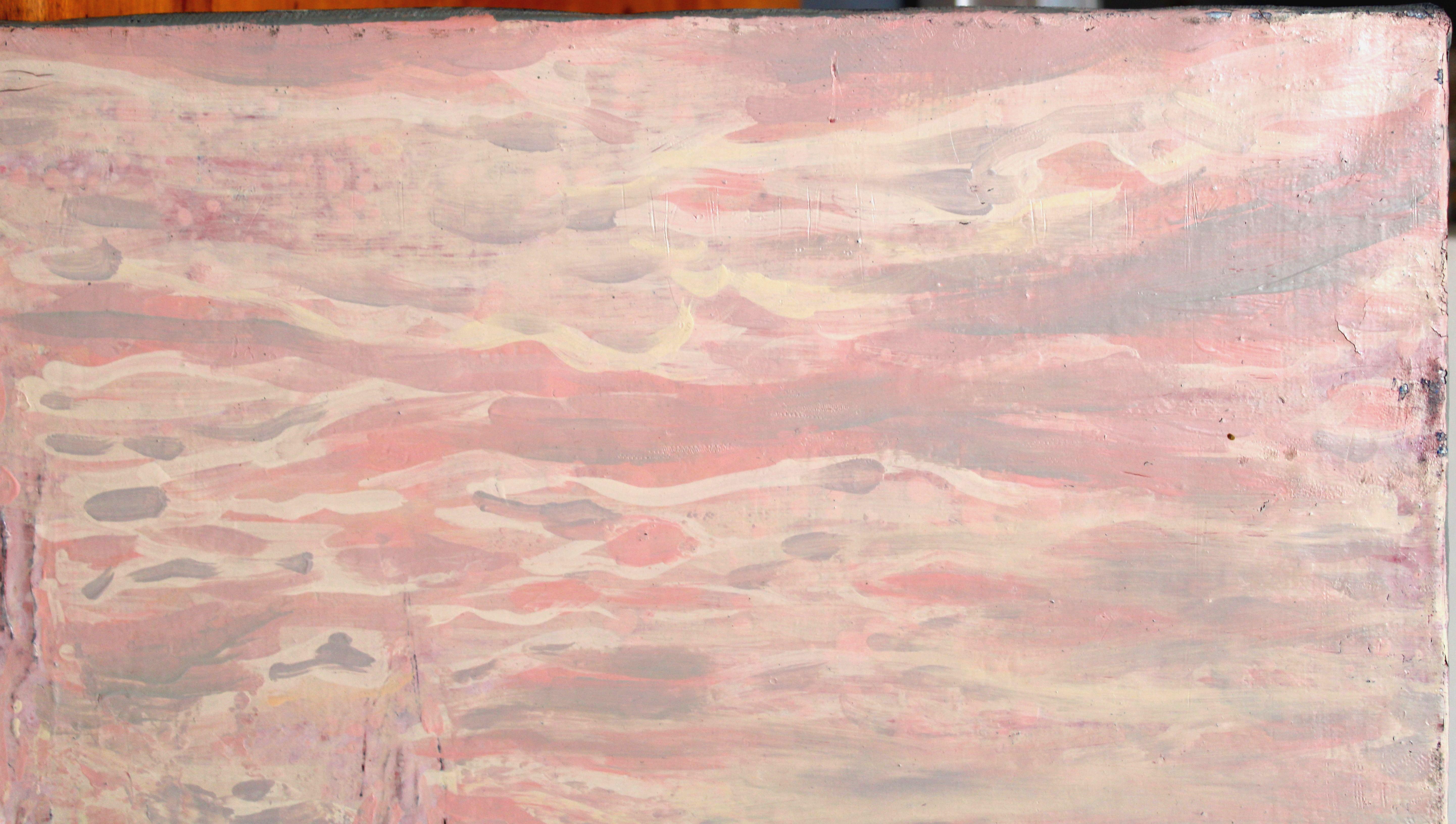 La catedral de rosa. Óleo sobre lienzo, 98x79 cm - Landscape Painting Marrón de Kristine Kvitka