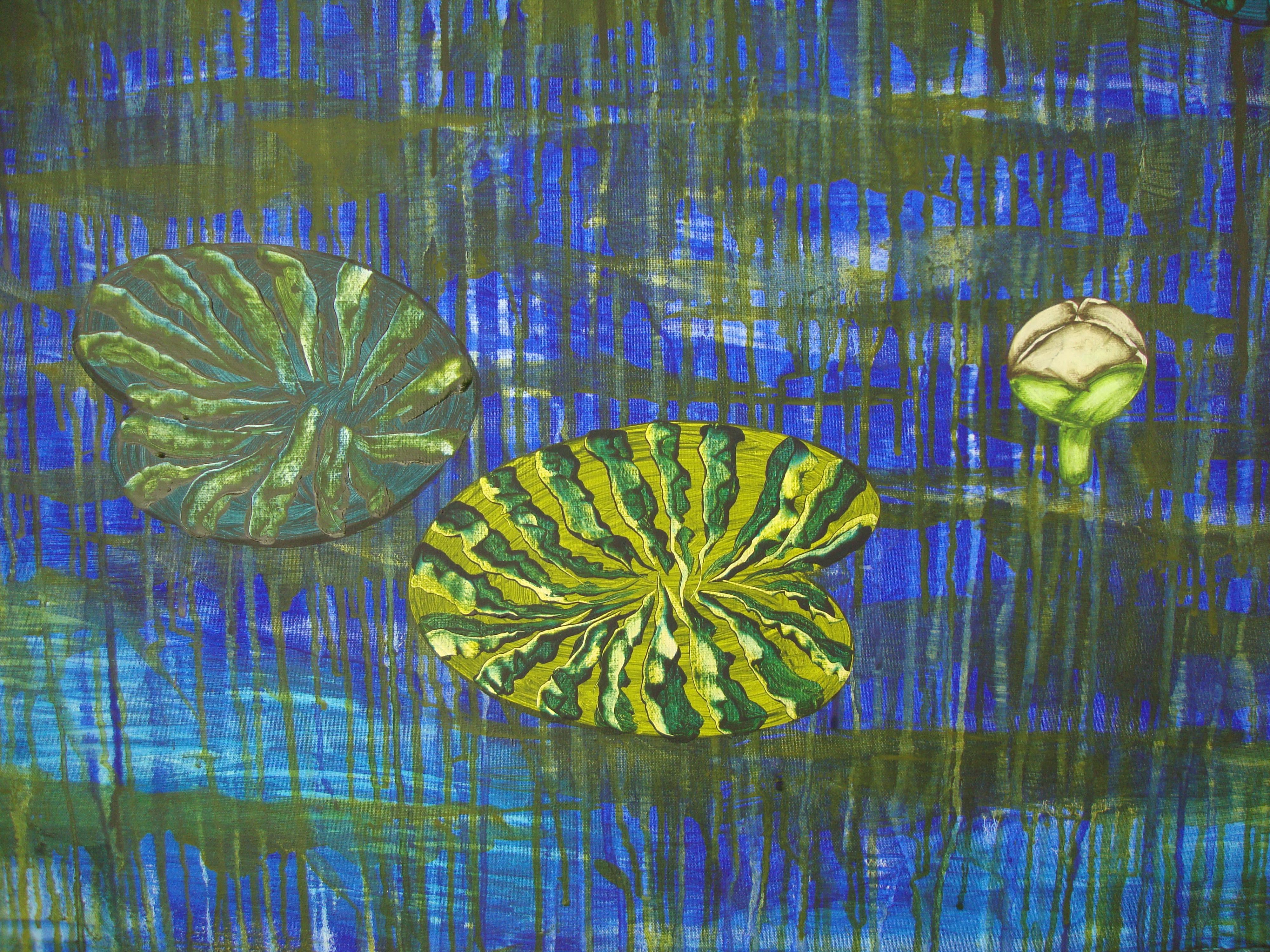 Moon Rose, Öl auf Leinwand, 120x150 cm, 2007 – Painting von Kristine Luize Avotina
