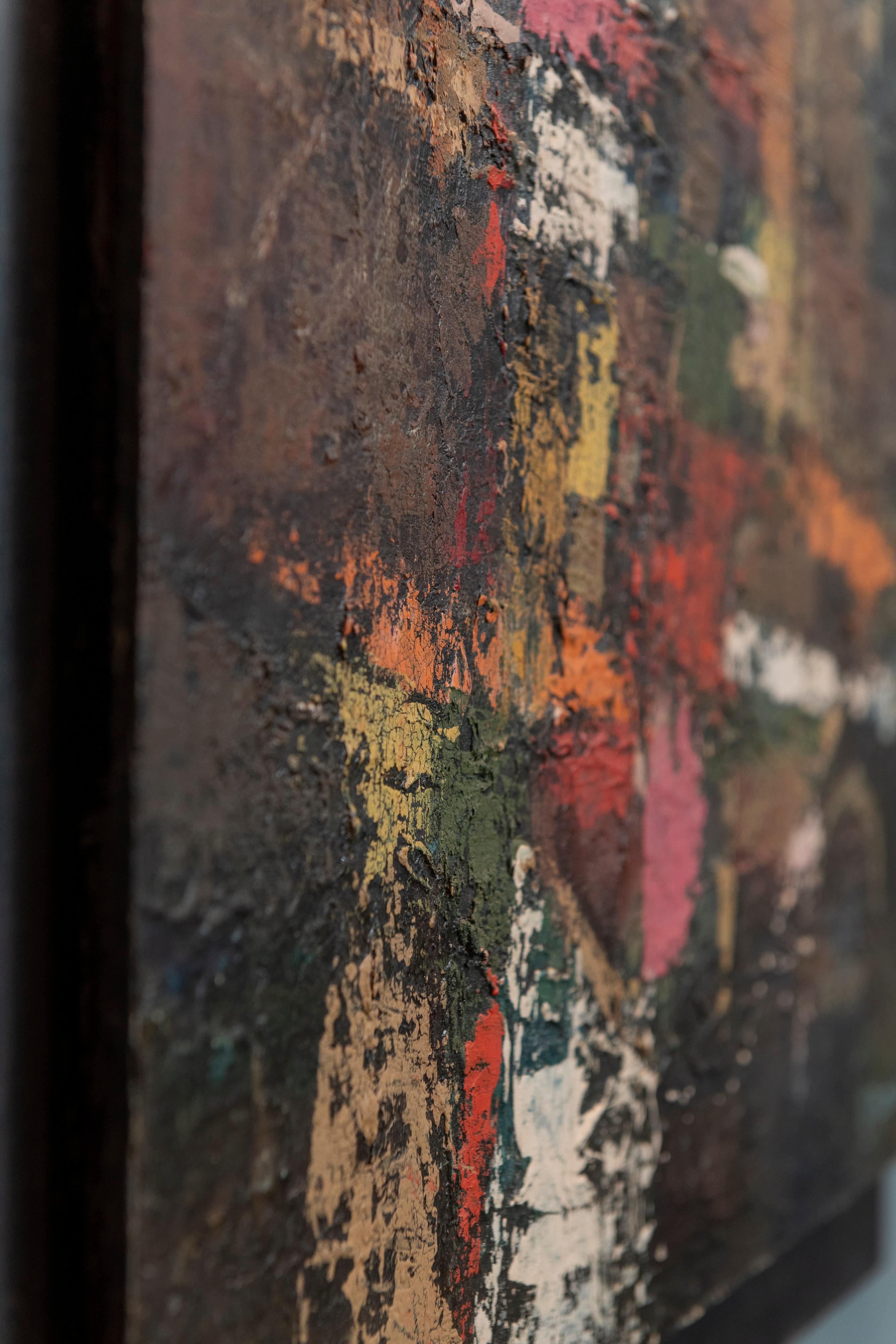 Kristine Mariano, Abstraktes Ölgemälde auf Karton, Gemälde (Farbe) im Angebot