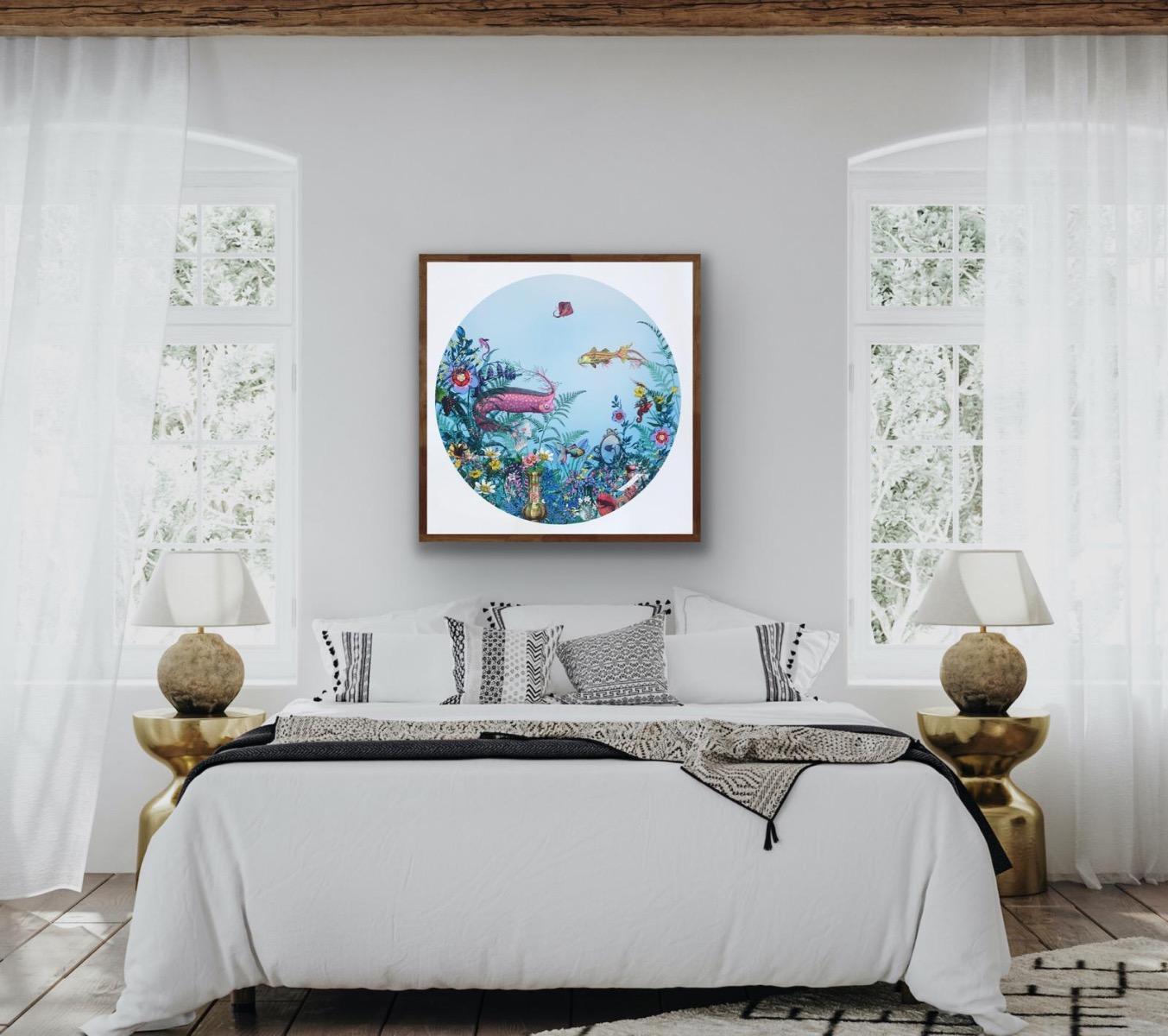 Fiskur Ne Thari - Circular Sea Born, Giclee Ink Print, Fish, Ocean, Fantasy For Sale 10