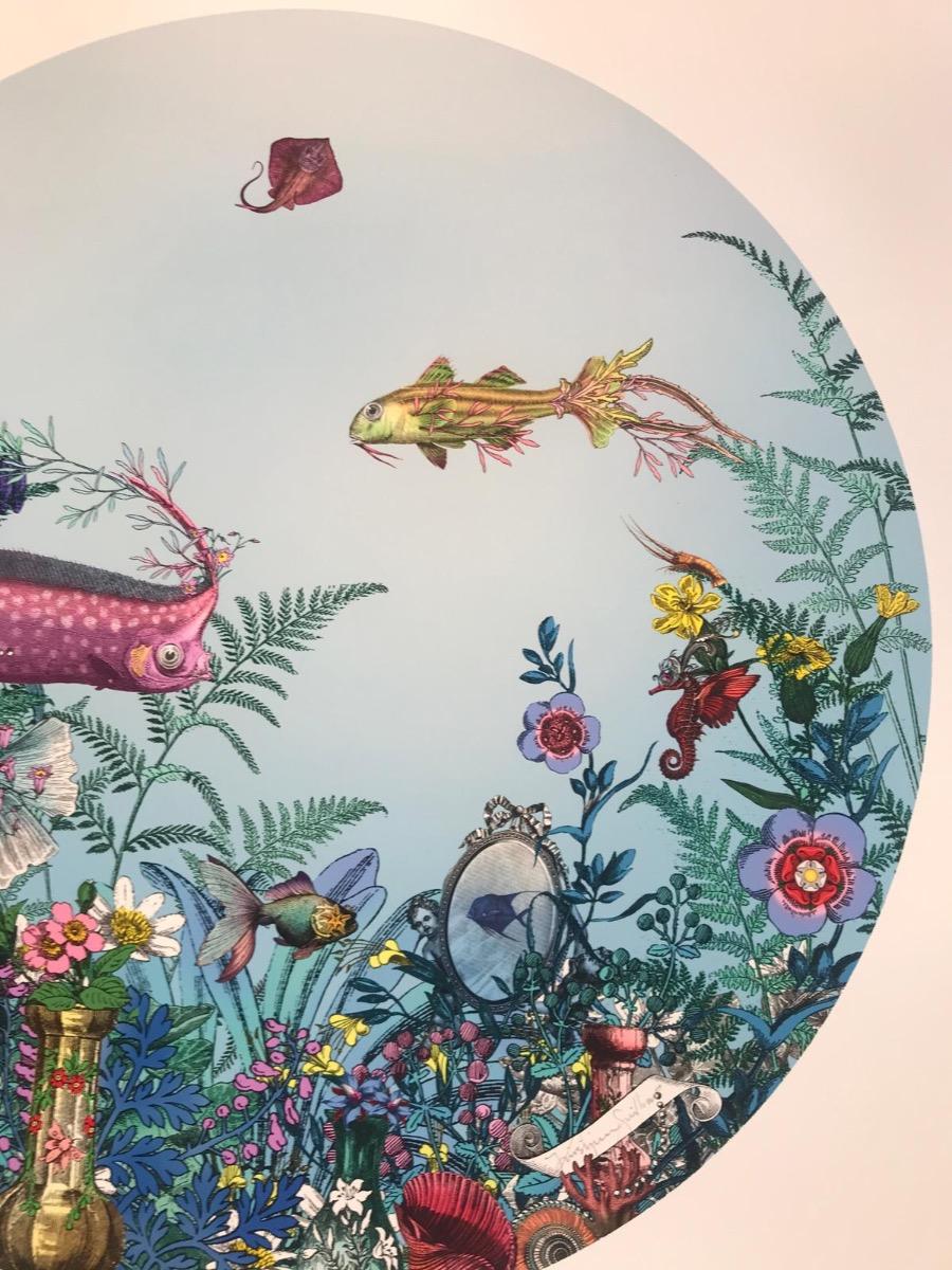 Fiskur Ne Thari - Circular Sea Born, Giclee Ink Print, Fish, Ocean, Fantasy For Sale 2