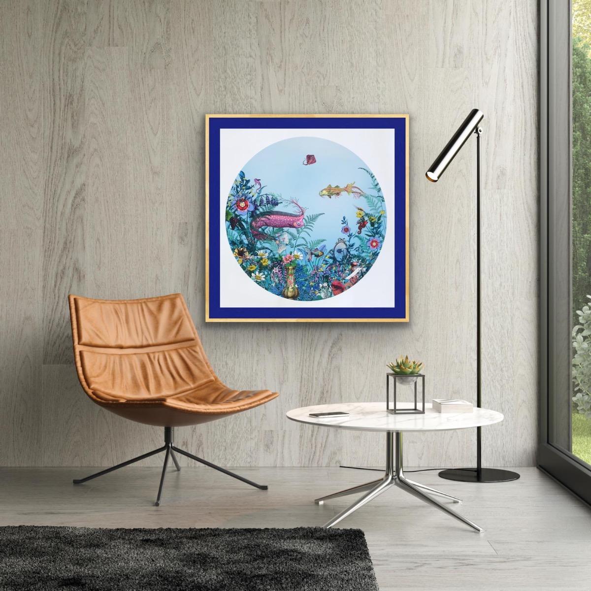 Fiskur Ne Thari - Circular Sea Born, Giclee Ink Print, Fish, Ocean, Fantasy For Sale 4