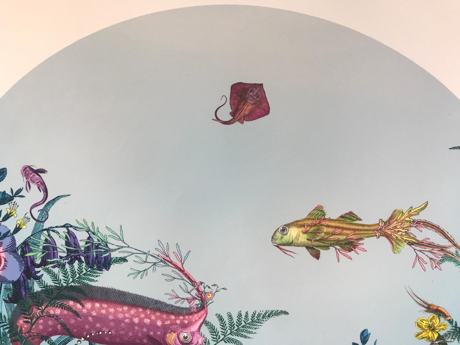 Fiskur Ne Thari - Circular Sea Born, Giclee Ink Print, Fish, Ocean, Fantasy For Sale 6