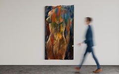 "Ambivalent" - Großes Texturiertes Zeitgenössisches Figuratives Akt Kunstwerk auf Holz