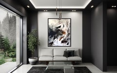 "I Matter" - Black, Brown, and White Textured Contemporary Abstract Oil Painting