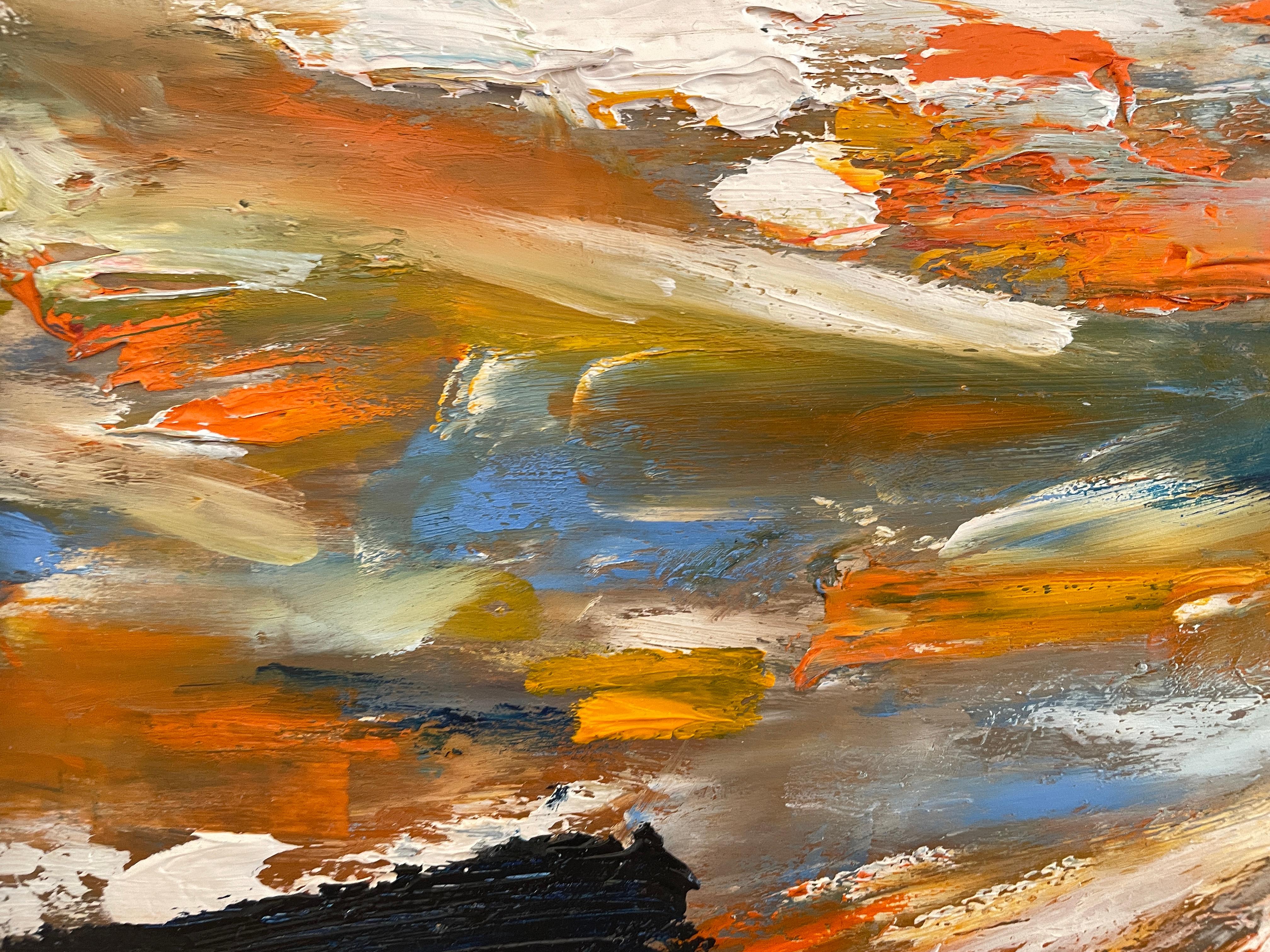 Buntes abstrakt-expressionistisches Triptychon „Love, Monterey“ von Kristy Chettle im Angebot 4