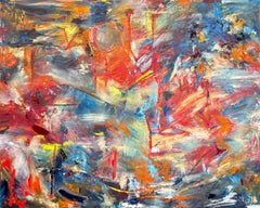 "Metro" - Large Colorful Contemporary Textured Impasto Mixed Media Abstract