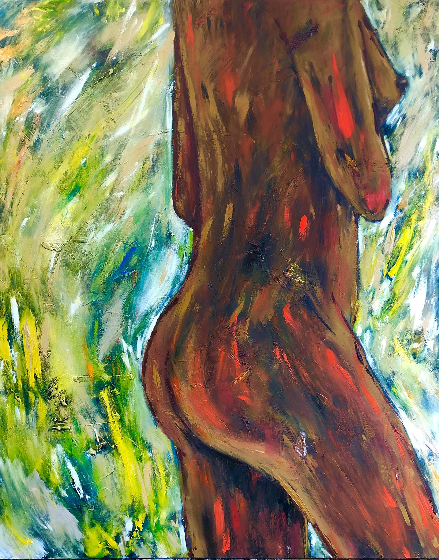 Kristy Chettle Figurative Painting - ‘Torso Of A Nude Young Woman’  Figurative Art Oil On Canvas By Kristy 