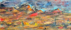 "Untitled" - Contemporary Textured Landscape Abstract Oil on Reclaimed Wood