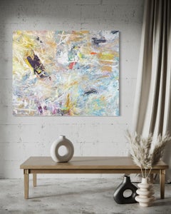 "Untitled No. 27" - Large Textural Impasto Mixed Media Colorful Vibrant Abstract