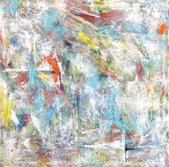 "Senza titolo n. 29" di Kristy Chettle - Espressionista astratto bianco, blu e rosso