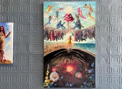 “As Above So Below” poetic realism, figurative oil painting, allegorical themes