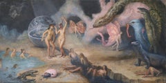 Journey, historical oil painting with nude figures, 2020