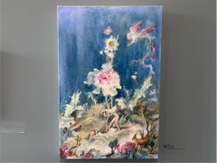 "Rose" Ölgemälde, figurativ, surrealistisch, symbolistisch, zeitgenössisch, 24x16inch