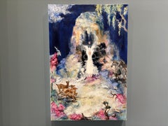"Transzendenz" Ölgemälde, Surrealismus, Lapislazuli, Signiert, 24x16 Zoll