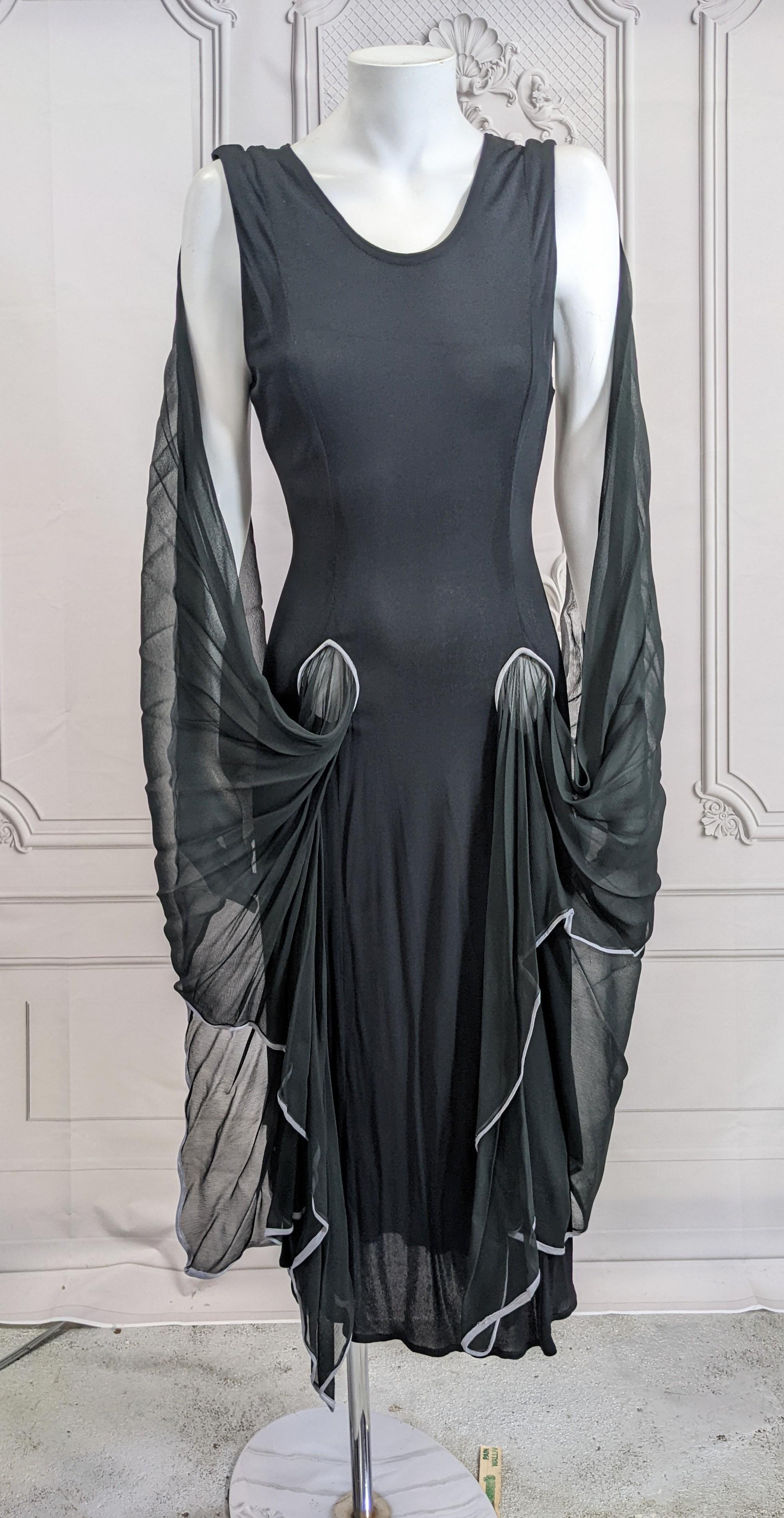 Kristyna Kitsis Matte Jersey Peekaboo Scarf Point Dress, UK For Sale 4