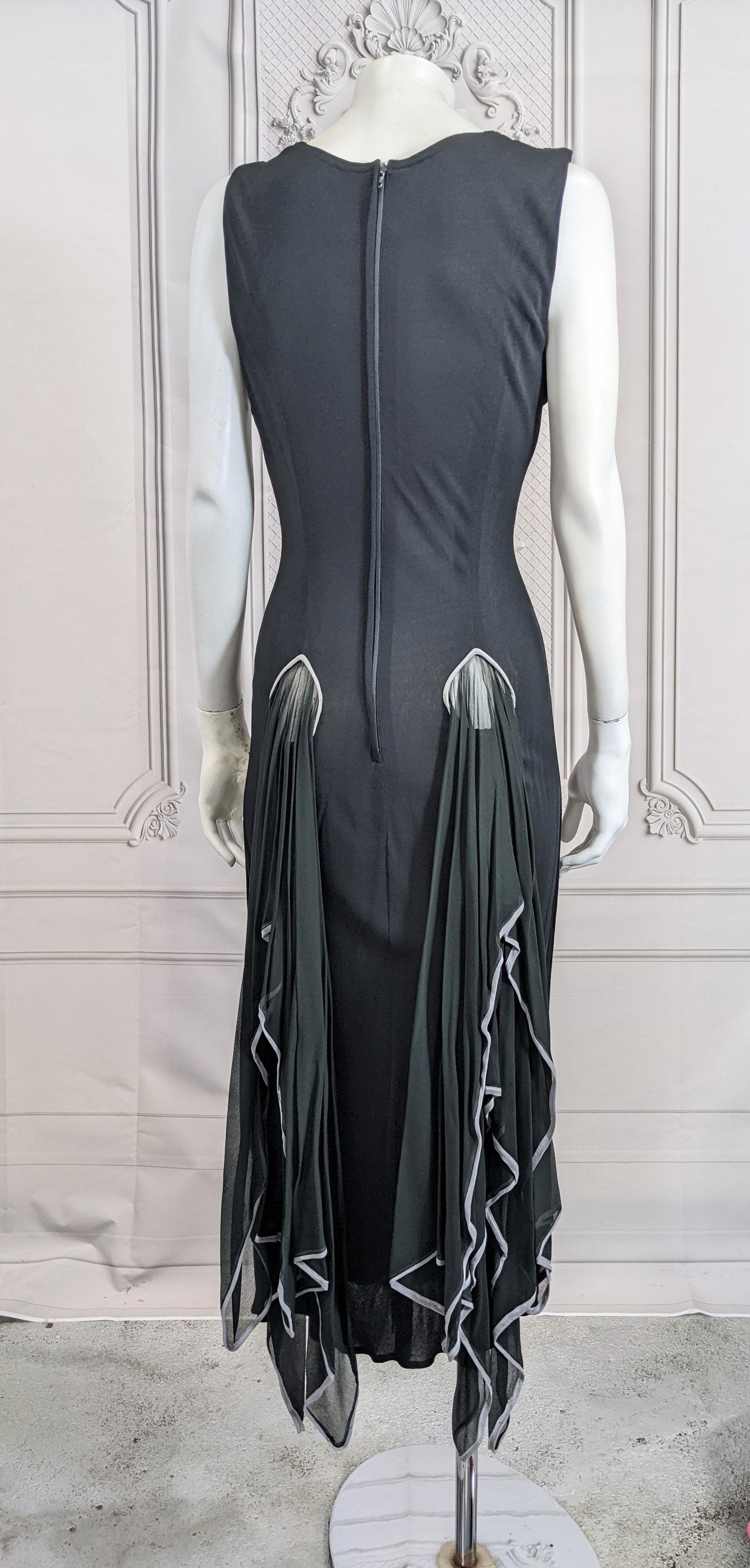 Kristyna Kitsis Matte Jersey Peekaboo Scarf Point Dress, UK For Sale 1