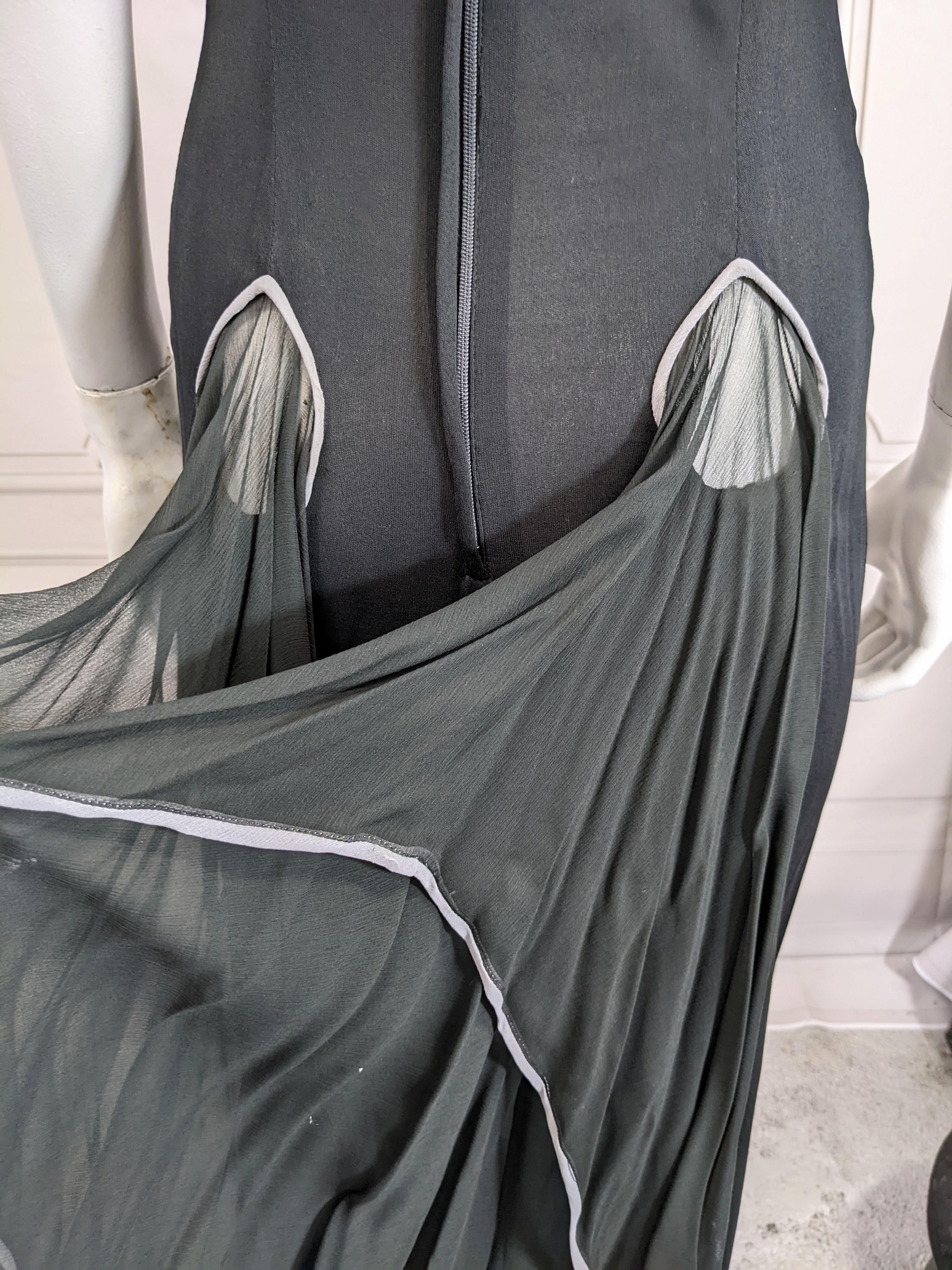 Kristyna Kitsis Matte Jersey Peekaboo Scarf Point Dress, UK For Sale 2