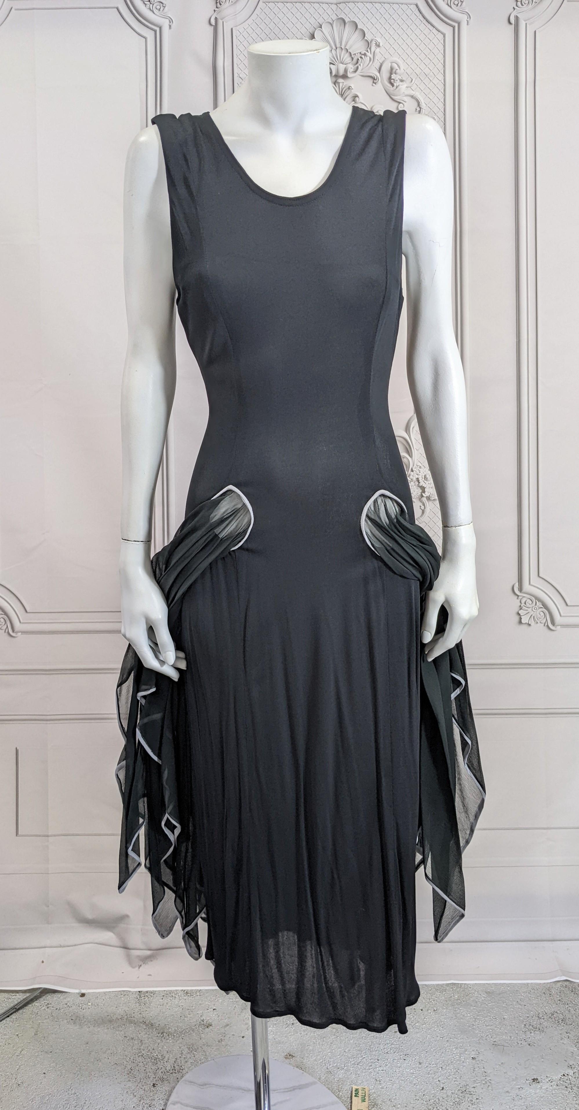 Kristyna Kitsis Matte Jersey Peekaboo Scarf Point Dress, UK For Sale 3