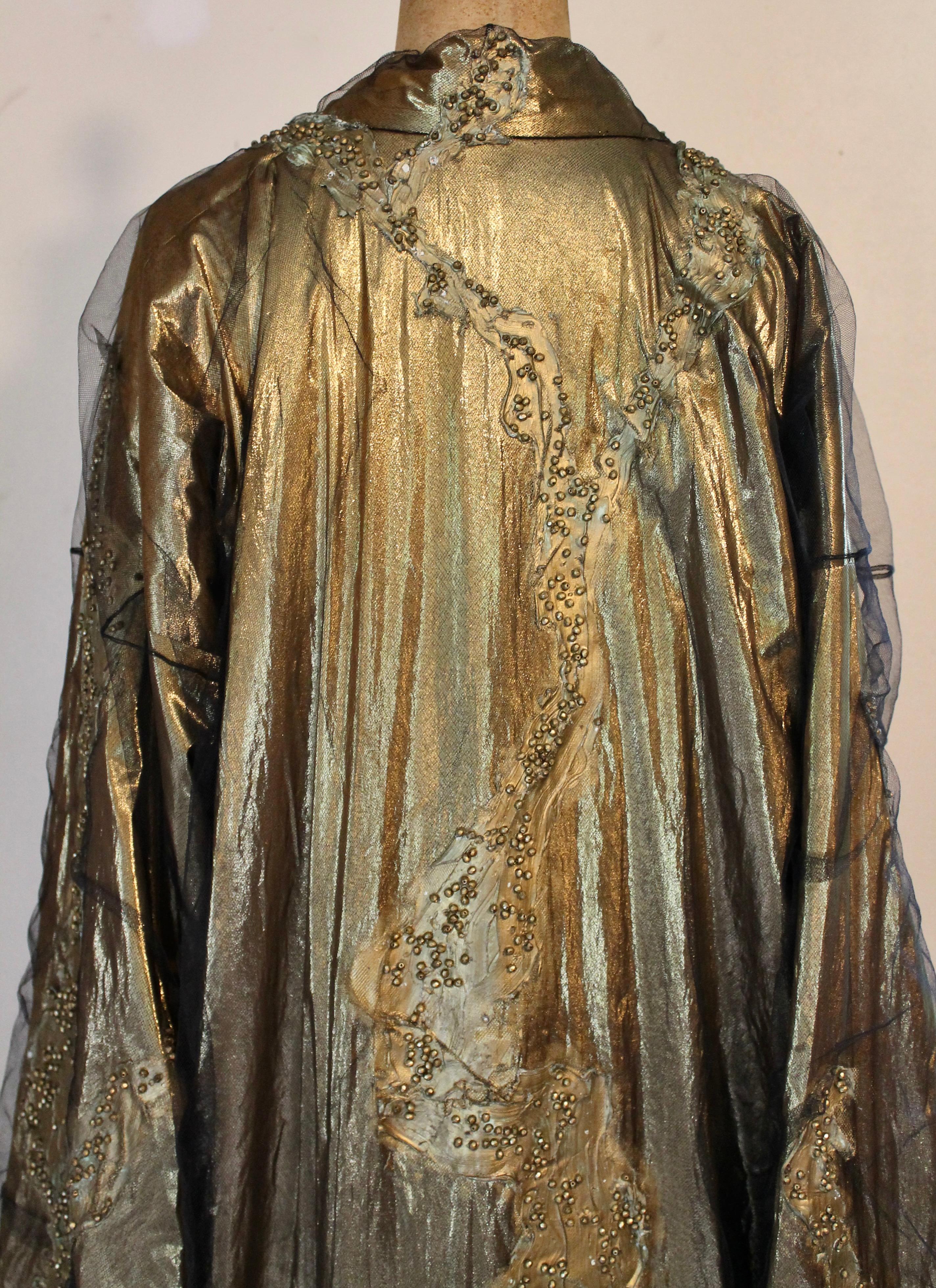 Krizia 1980's Gold Lame Opera Coat For Sale 5