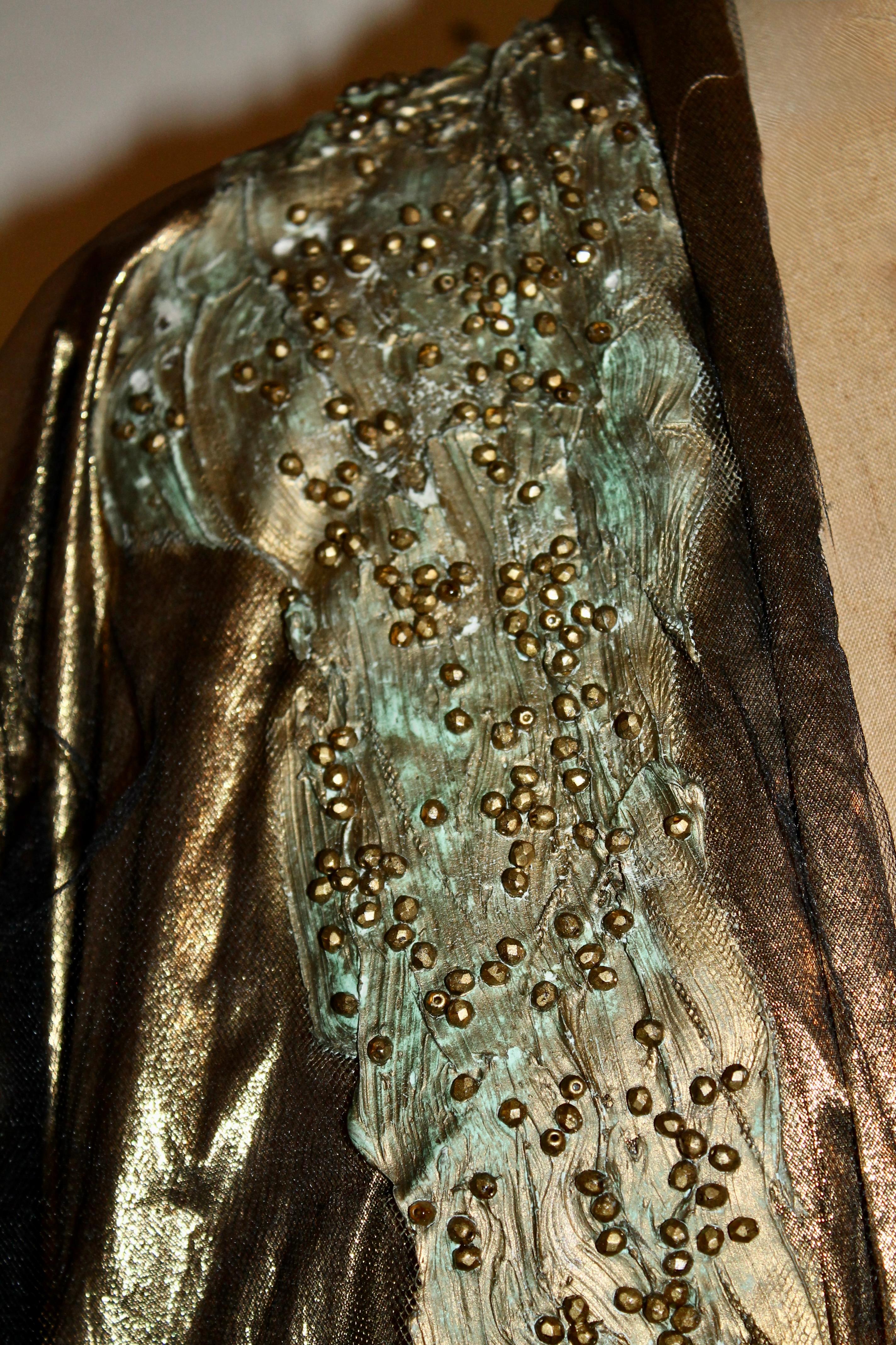 Krizia 1980's Gold Lame Opera Coat For Sale 10
