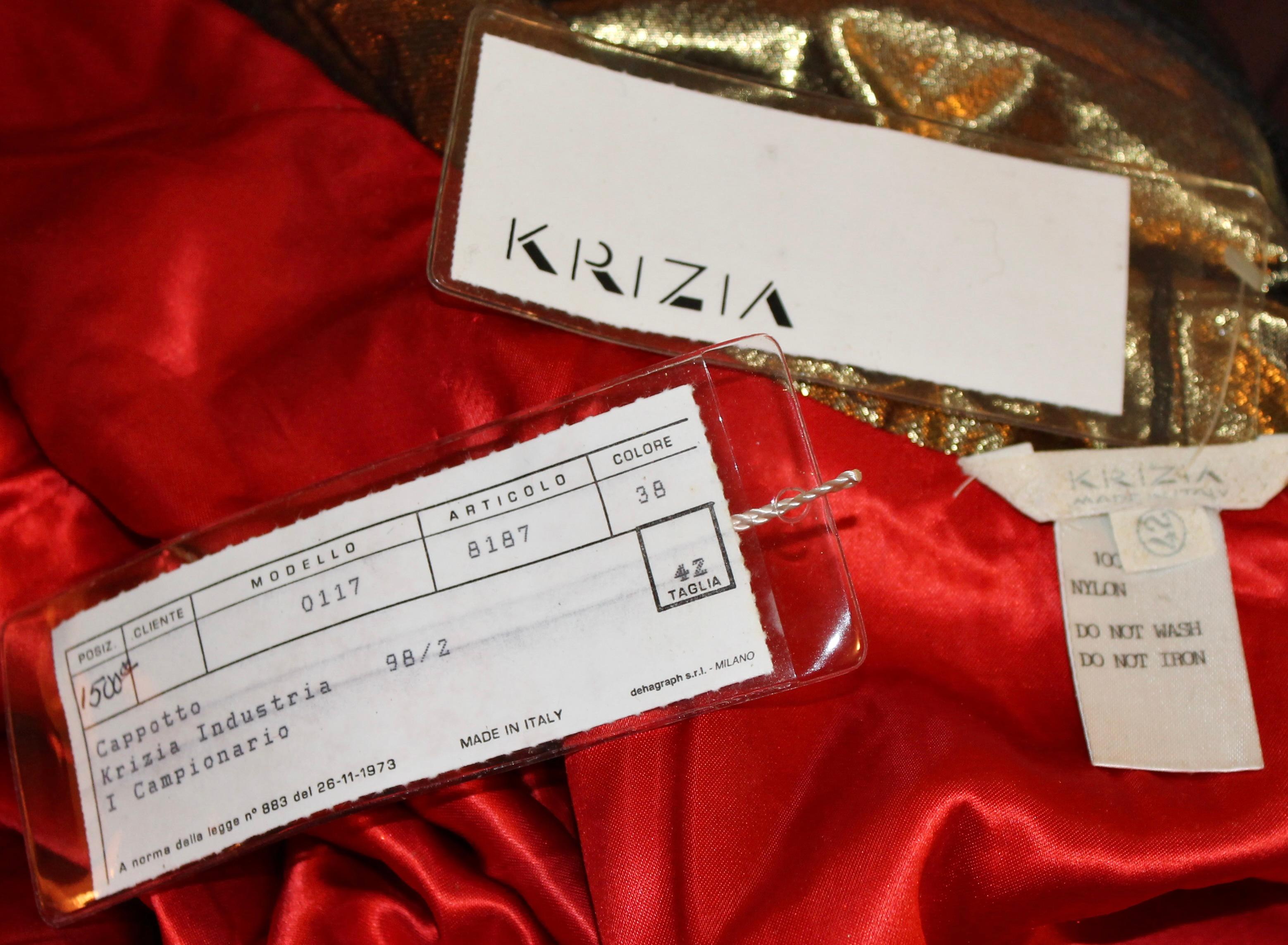 Krizia 1980's Gold Lame Opera Coat For Sale 11