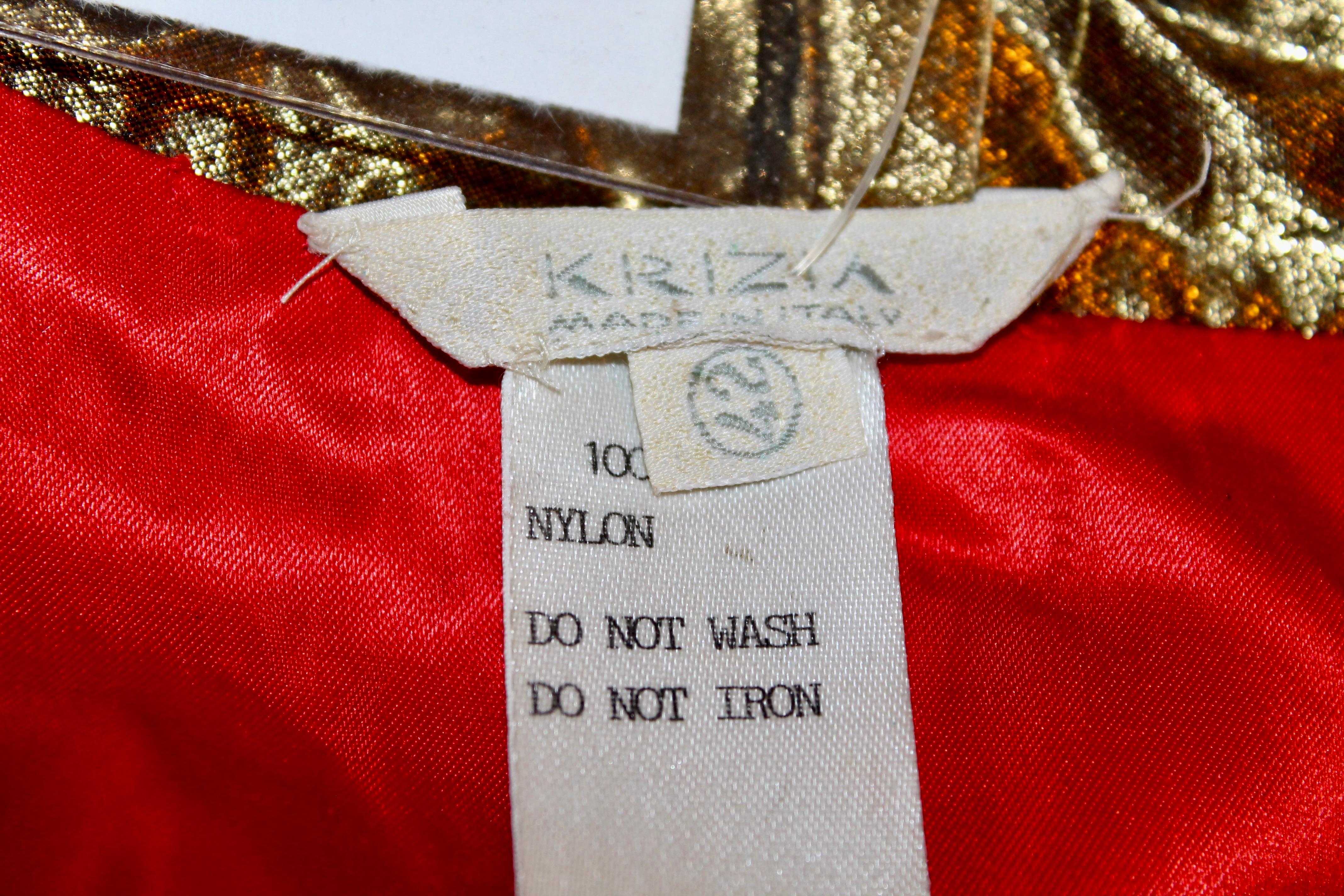 Krizia 1980's Gold Lame Opera Coat For Sale 12