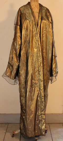 Krizia 1980's Gold Lame Opera Coat