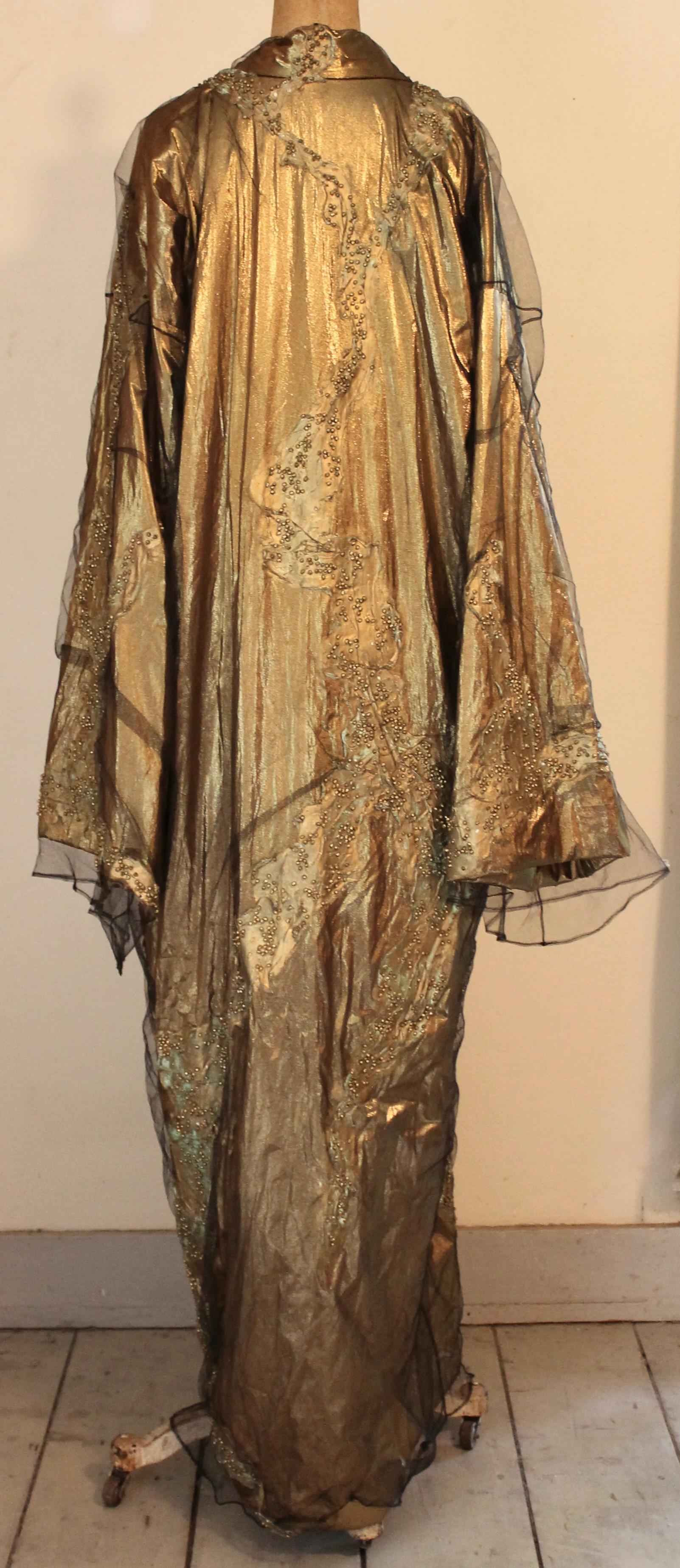 Krizia 1980's Gold Lame Opera Coat In Excellent Condition For Sale In Sharon, CT