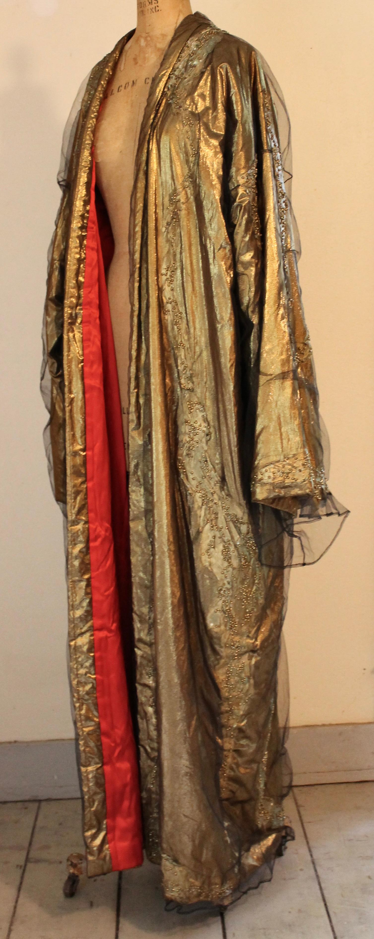 Women's Krizia 1980's Gold Lame Opera Coat For Sale