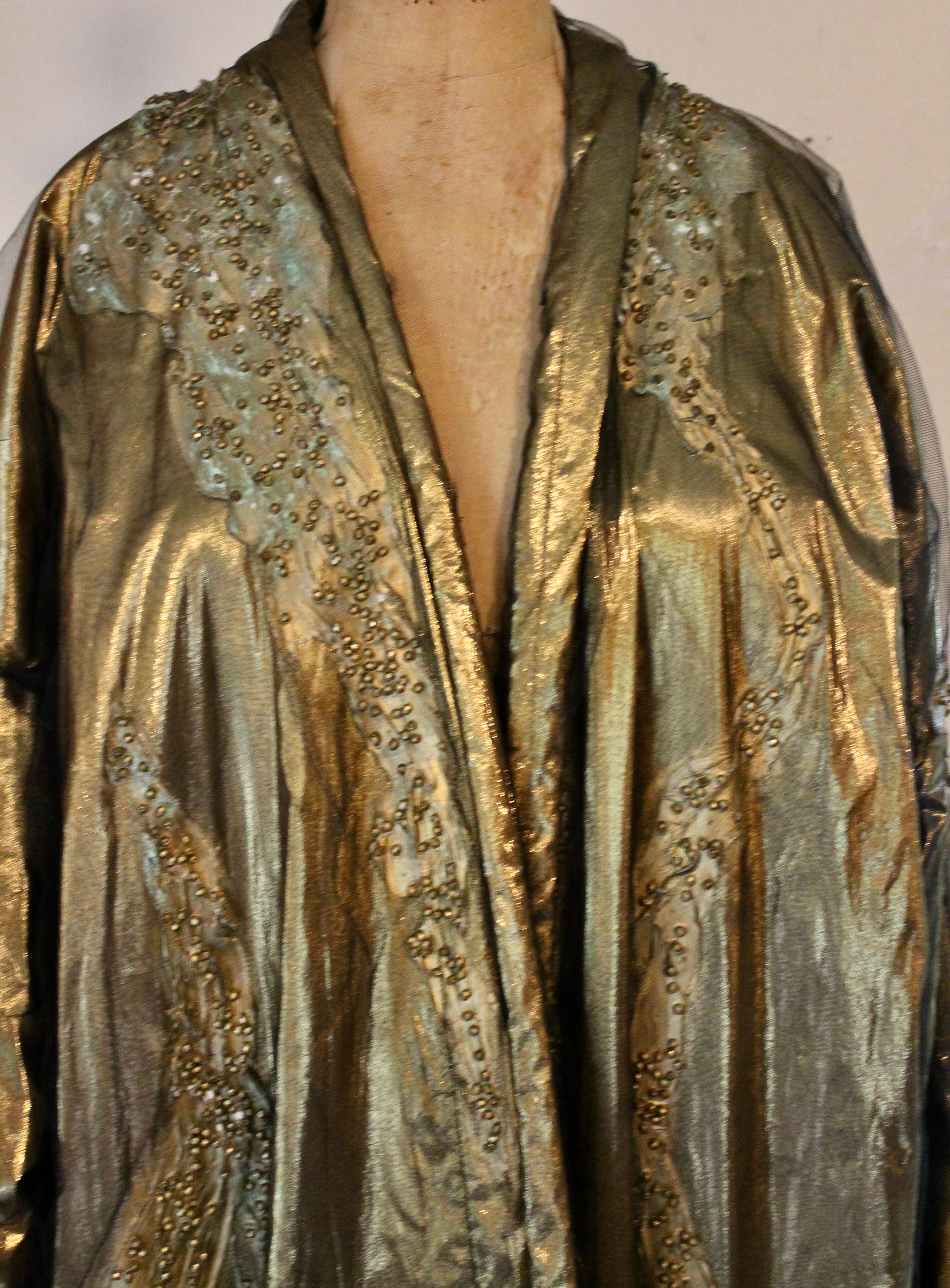 Krizia 1980's Gold Lame Opera Coat For Sale 2
