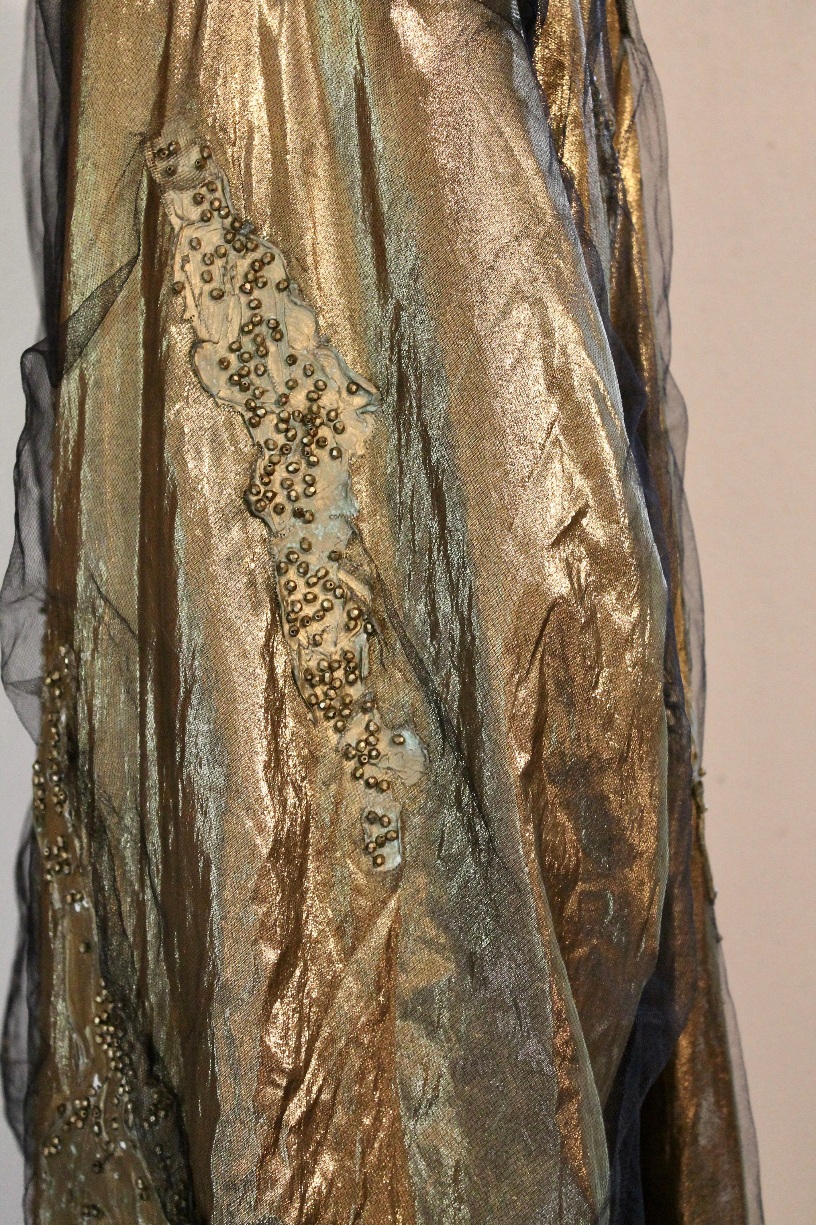 Krizia 1980's Gold Lame Opera Coat For Sale 4