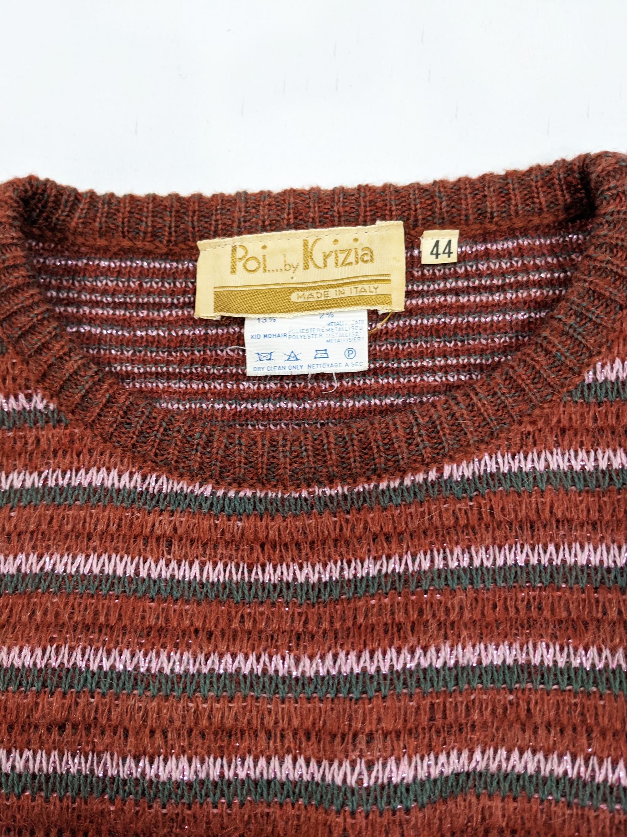 Krizia 1980s Vintage Orange Knit Balloon Sleeve Jumper Sweater Dress 5