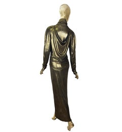 Krizia '90s gold bronze long dress
