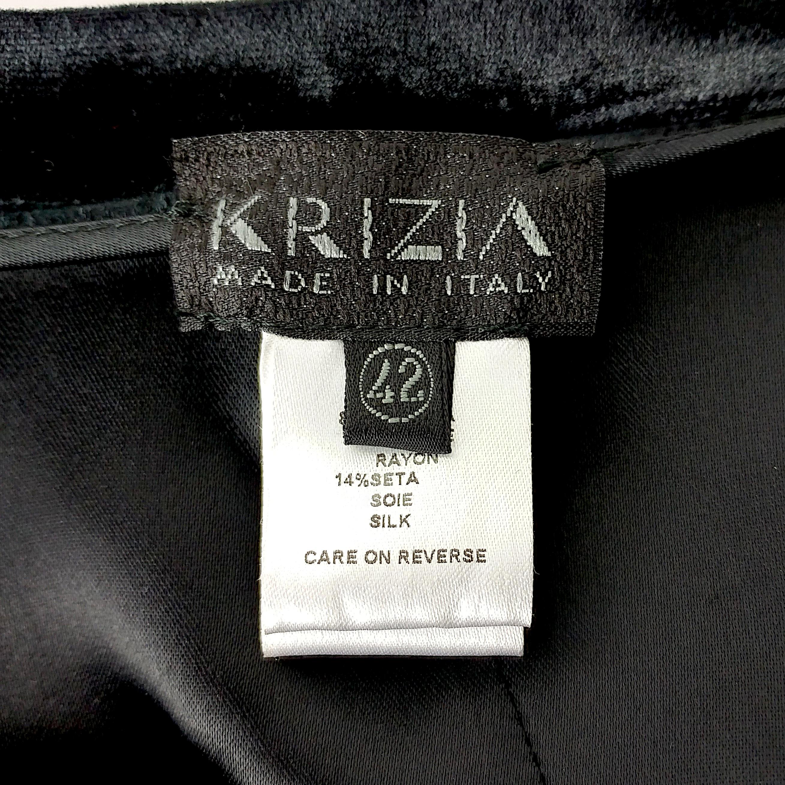 Women's KRIZIA – 90s Vintage Black Velvet Pencil Skirt - Rayon and Silk  Size 6US 38EU For Sale