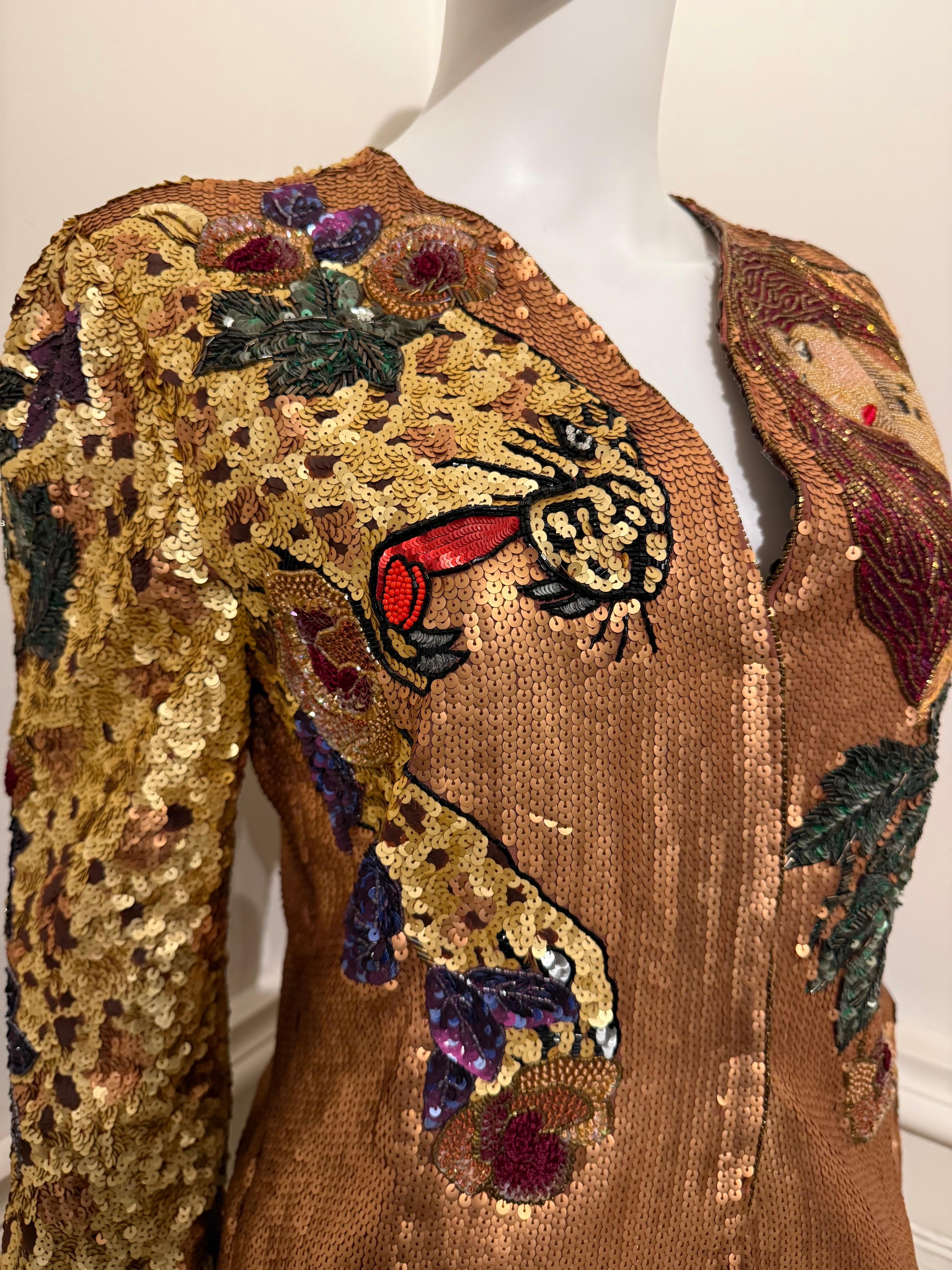Krizia Amazing Vintage Runway Autunno/Inverno 1992 abito ricamato con perline in vendita 5