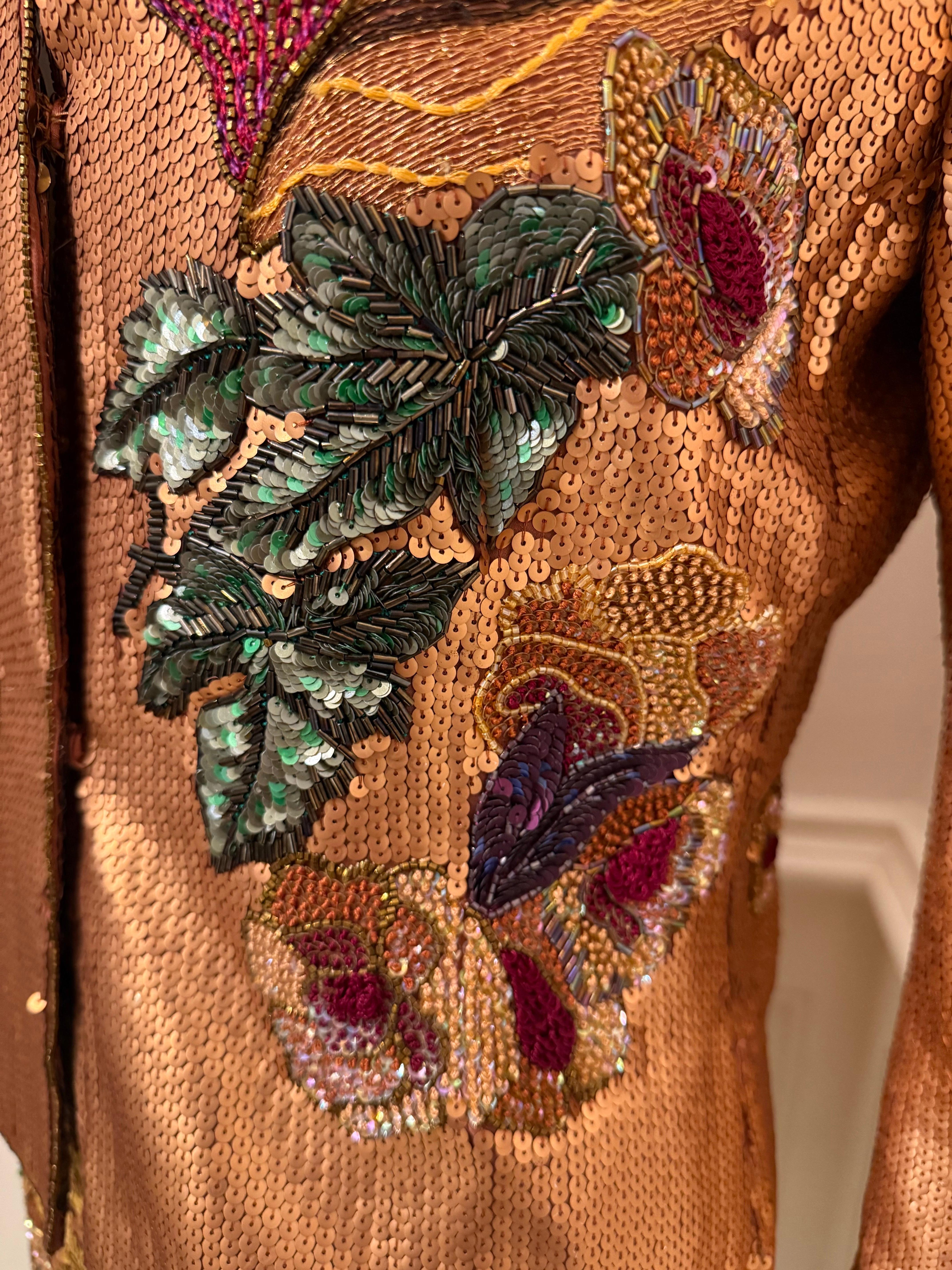 Krizia Amazing Vintage Runway Autunno/Inverno 1992 abito ricamato con perline in vendita 8
