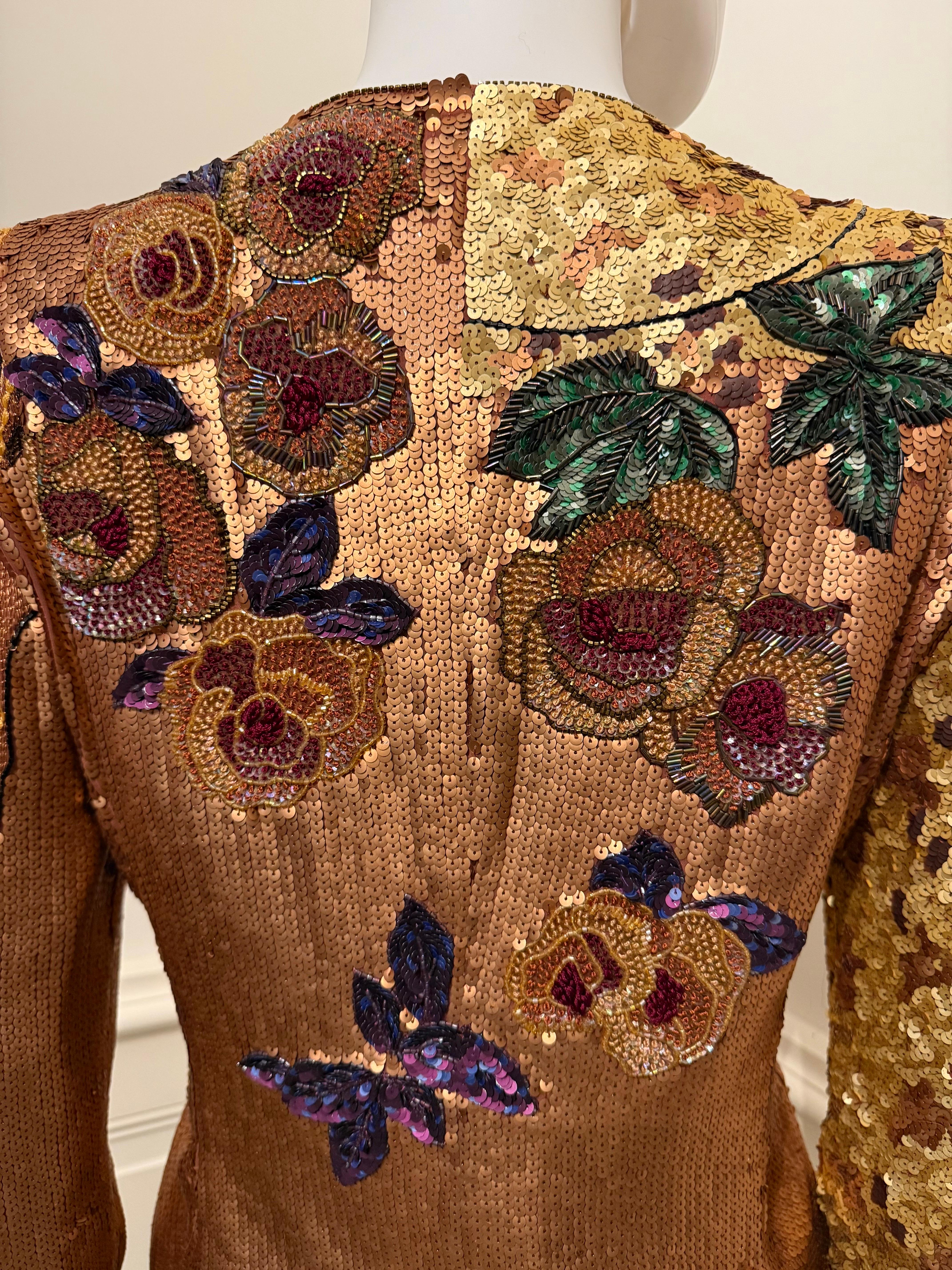 Krizia Amazing Vintage Runway Autunno/Inverno 1992 abito ricamato con perline in vendita 10