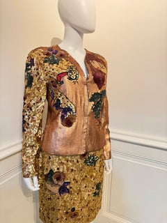 Krizia Amazing Vintage Runway Fall/Winter 1992 beaded embroidered suit