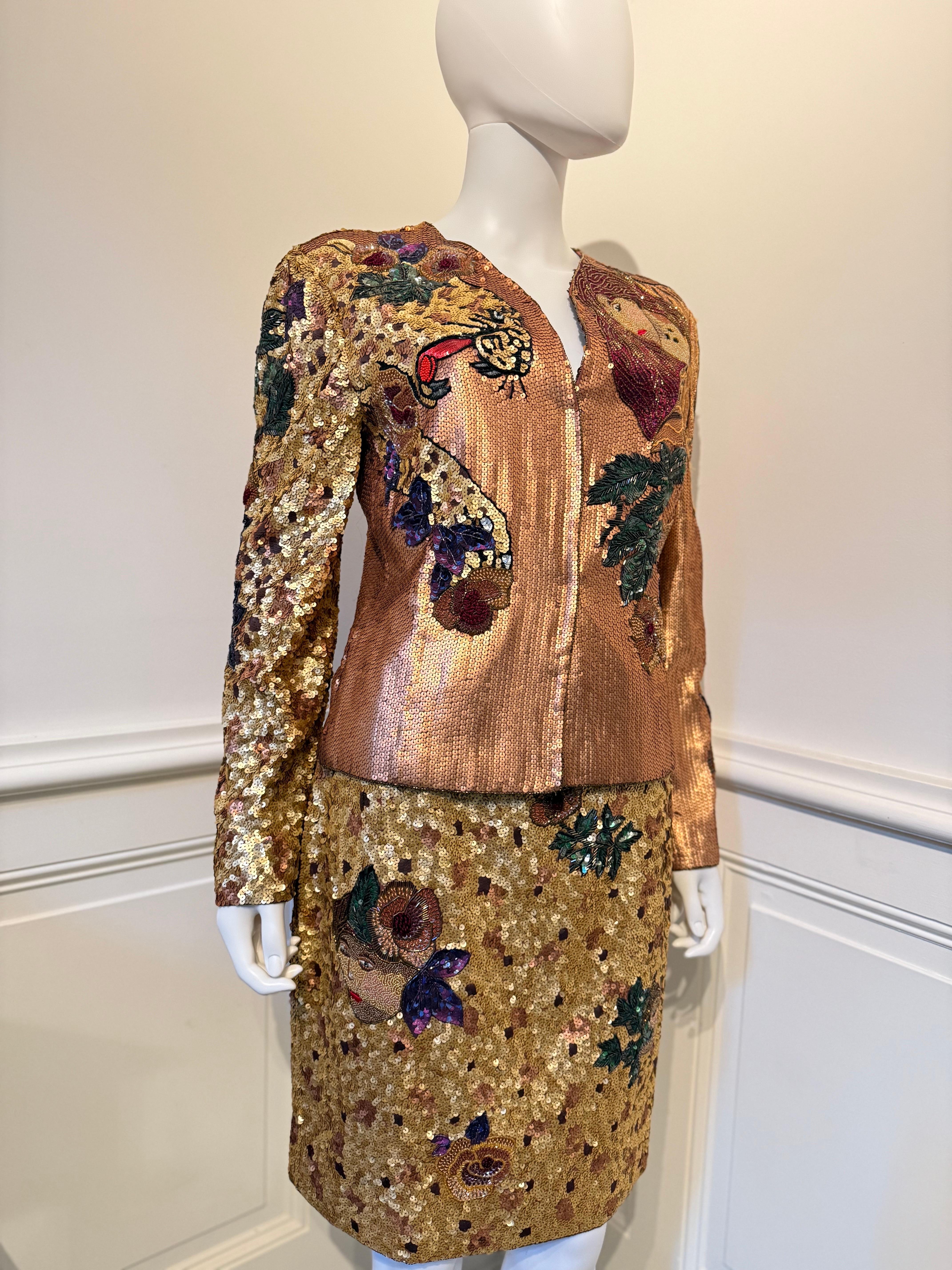 Krizia Amazing Vintage Runway Autunno/Inverno 1992 abito ricamato con perline in vendita 1